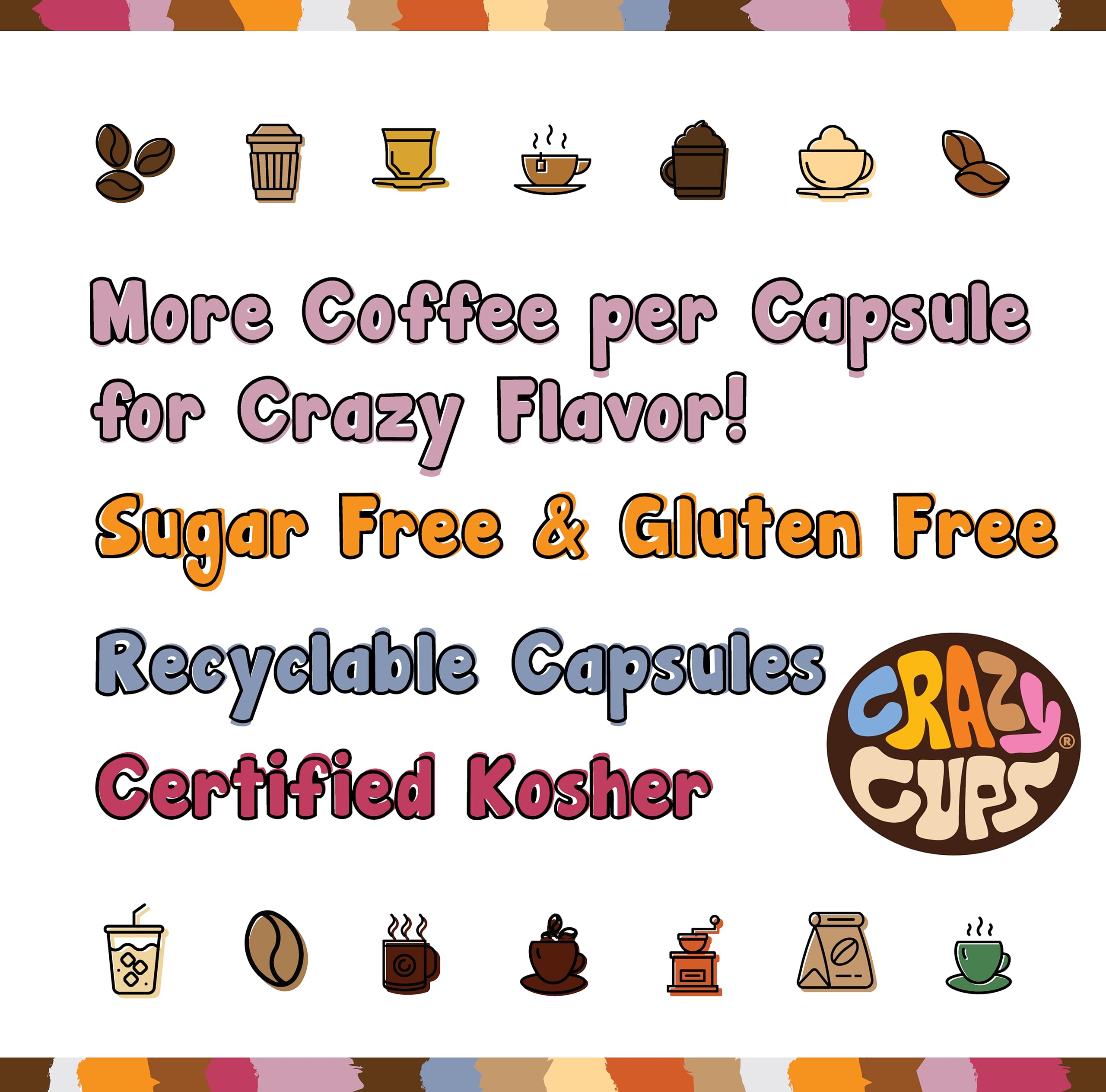 Crazy Cups Flavored Marshmallow Mocha Chocolate Coffee Pods - Medium Roast Single Serve K-Cups for Keurig Machines | 22 Count Recyclable Pods | Perfect for Hot or Iced Coffee at Home, Office or Travel
