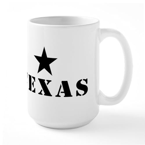 White - Texas, Lone Star State Large Mug