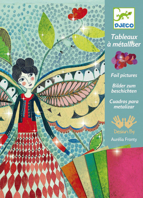 Foil Pictures Craft Kit - Fireflies by Djeco | DIY Art Project for Kids, Creative Gift for Children | Perfect for Birthday Parties & Classroom Activities