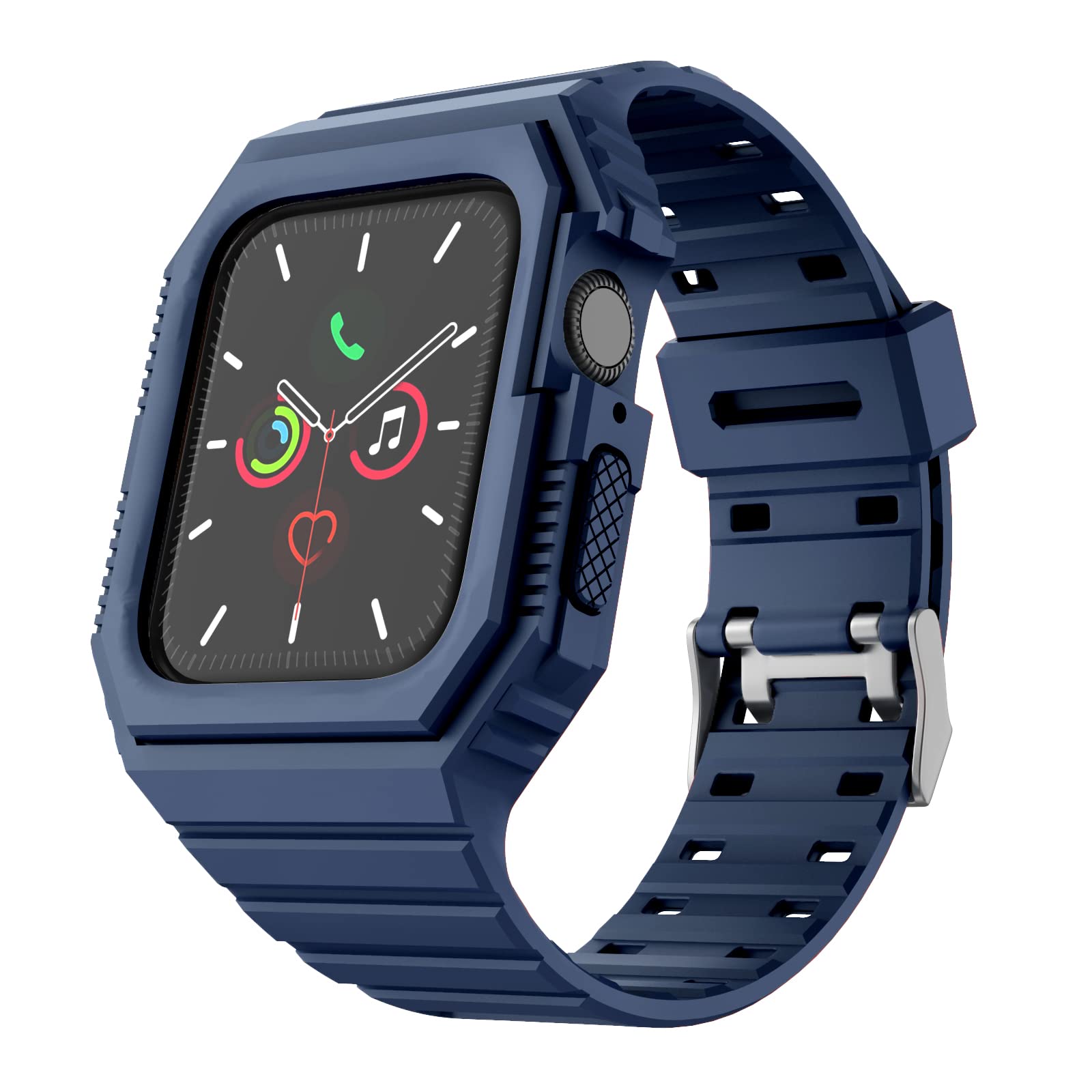 Premium Apple Watch Bands 38mm 40mm 42mm 44mm - Compatible with Series 1/2/3/4/5/6/7/SE - Durable TPU Sport Strap with Rugged Bumper Case for Men & Women - Perfect for Workouts, Running & Outdoor Activities