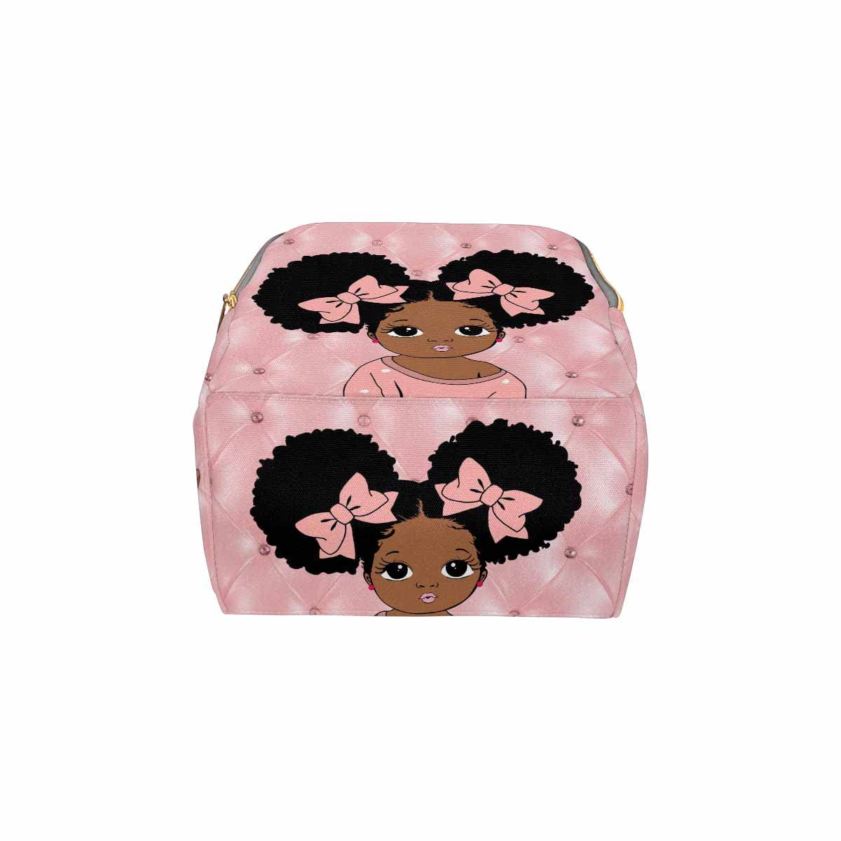 Custom African Black Pink Diaper Bag - Large Capacity Waterproof Nappy Bag for Moms & Newborns | Multi-Functional Travel Organizer Daypack for Baby Essentials | Perfect for Outings, Travel & Daily Use