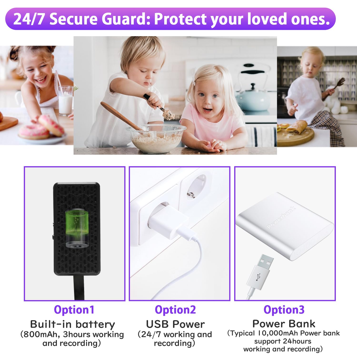 WIWACAM MW5L Small Hidden WiFi Camera 4K Ultra HD - Wireless Nanny Cam for Home Security with Motion Detection, App Control, Battery & SD Card Slot (No Audio) | Indoor Surveillance for Baby Monitoring, Pet Watching & Office Security