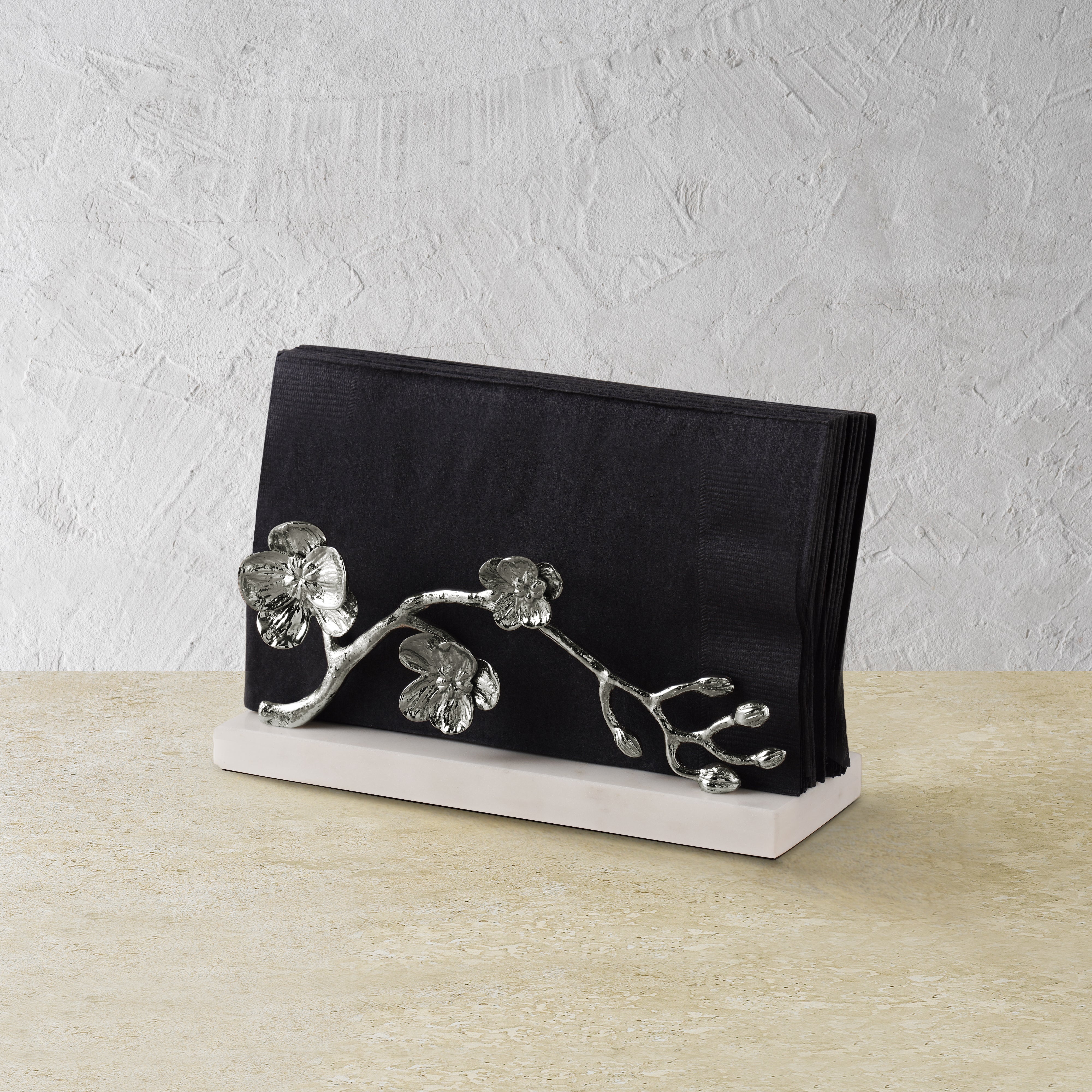 Elegant White Orchid Napkin Holder for Dining Table - Perfect for Weddings, Parties, and Home Decor