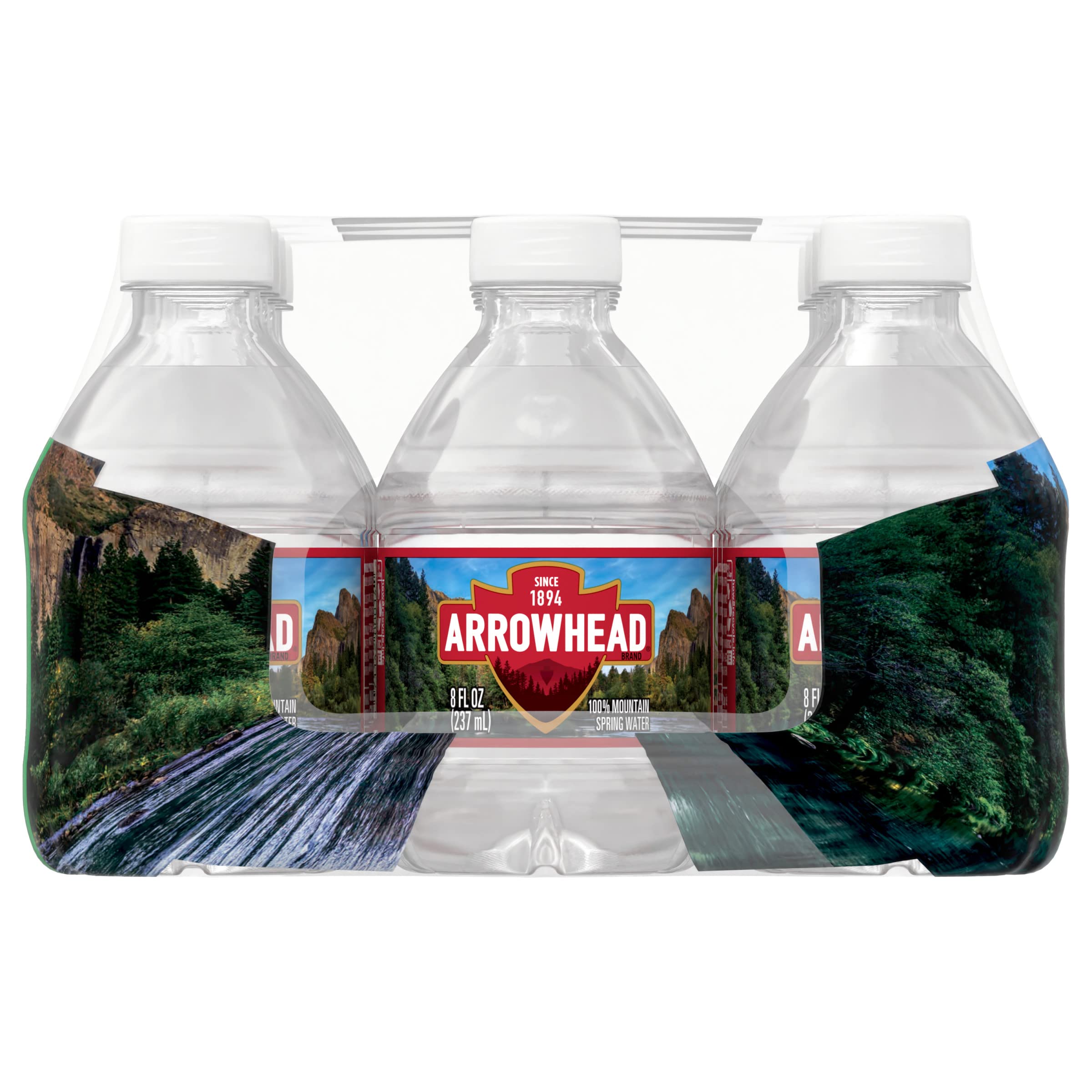 Arrowhead Mountain Spring Water 12-Pack (8 Fl Oz Bottles) - Natural Mineral & Electrolyte Bottled Water for Hydration, Office, Gym & Outdoor Activities