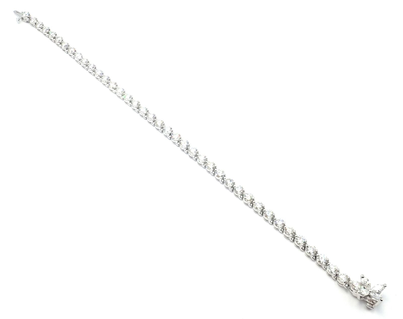 Authentic Tiffany & Co Victoria Platinum 6.5 Carat Diamond Tennis Bracelet - Luxury Jewelry for Women, Elegant Gift for Anniversary, Wedding & Special Occasions