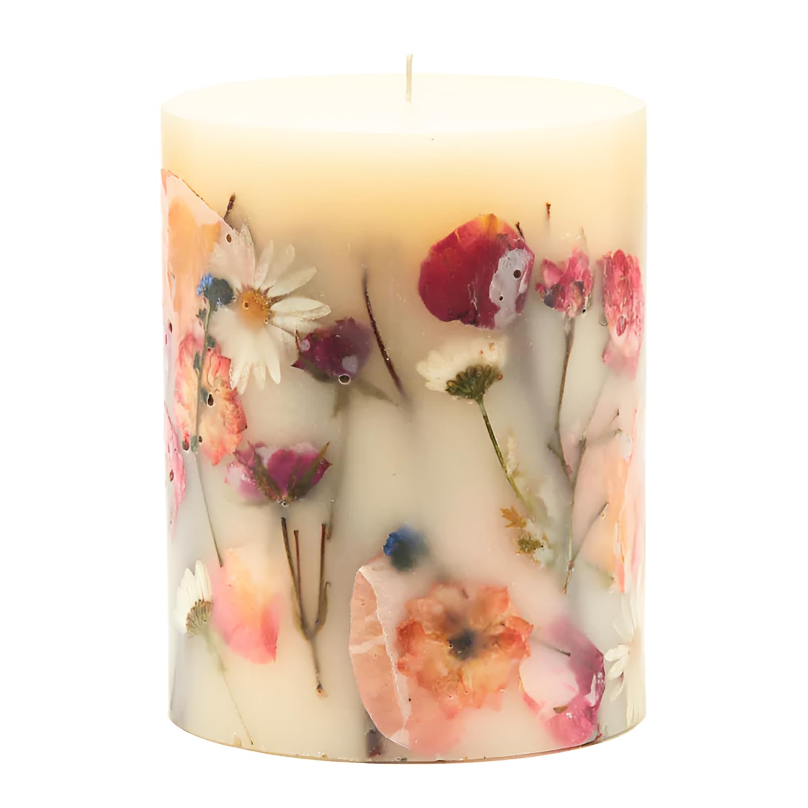 Rosy Rings Apricot Rose Round Botanical Candle - Natural Aromatherapy Scented Candle, Long-Lasting Soy Wax, Home Decor Gift for Women, Relaxation & Romantic Ambiance (Medium Size)