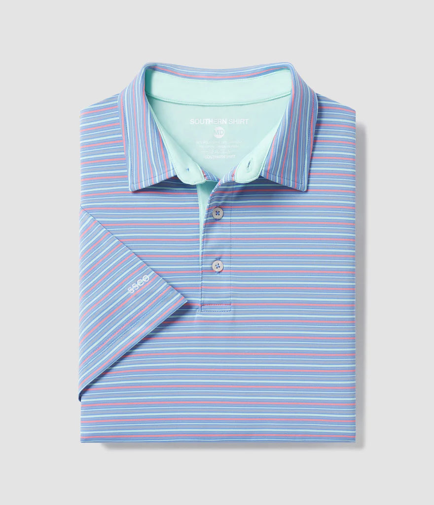 Boys' Southern Sawgrass Stripe Polo Shirt - Classic Cotton Button Down for School, Church & Outdoor Activities