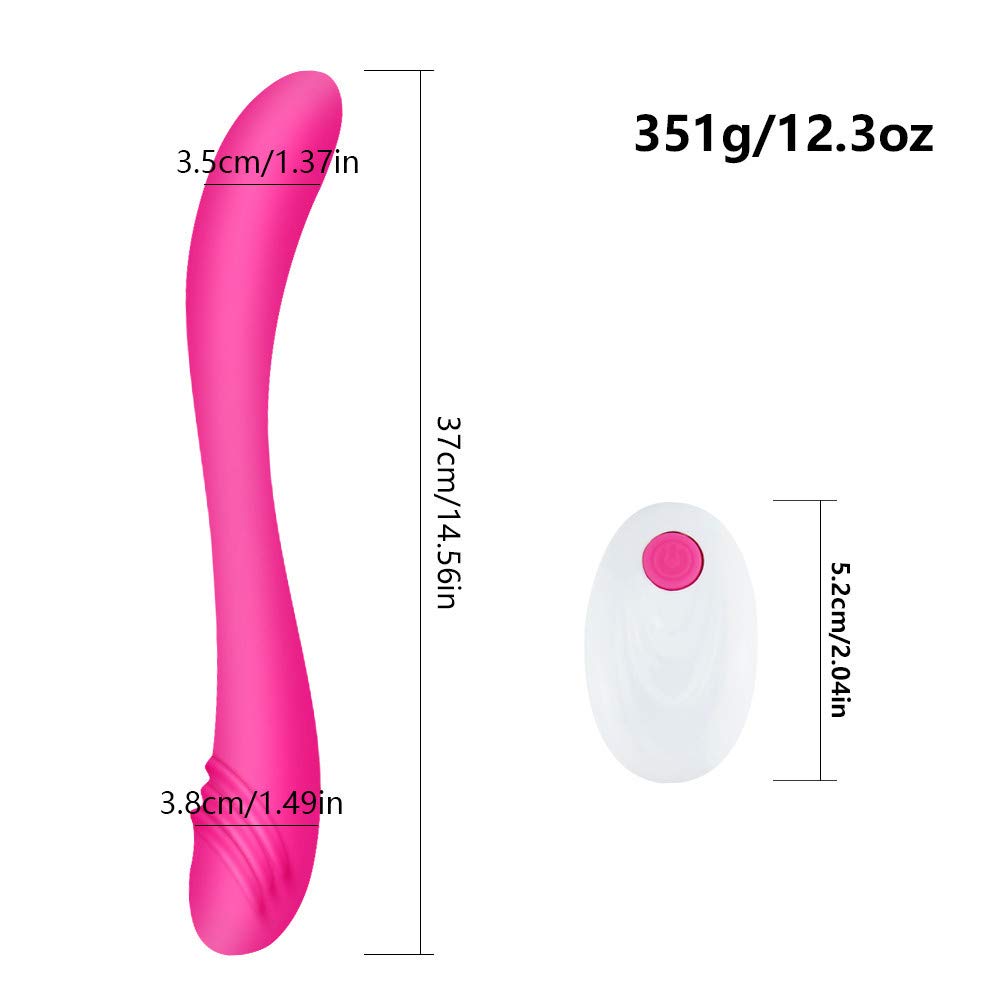 Realistic Double-Headed G-Spot Dildo Vibrator - 14.5 Inch Body-Safe Silicone, Wireless Remote Control, 7 Powerful Vibration Modes, Rechargeable Adult Toy for Women & Couples - Perfect for Solo Play, Partner Exploration & LGBTQ+ Pleasure