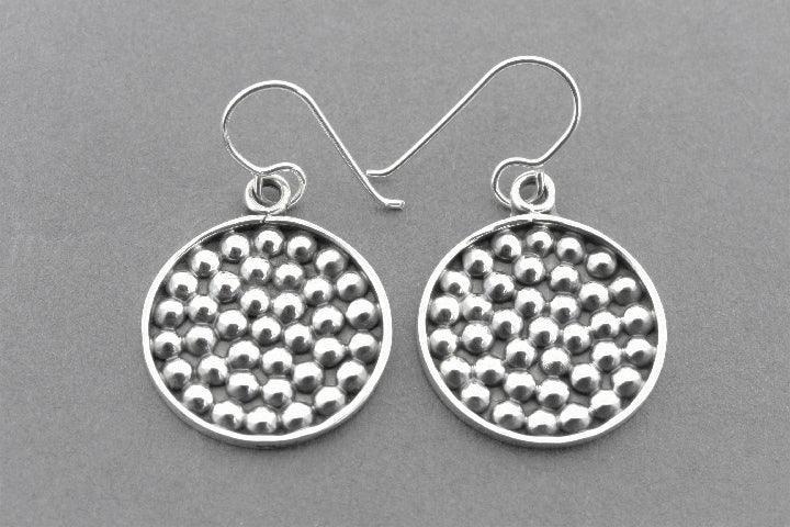 Multi Bead Circle Earrings in Sterling Silver - Elegant & Hypoallergenic Jewelry for Women | Perfect for Parties, Weddings & Everyday Wear