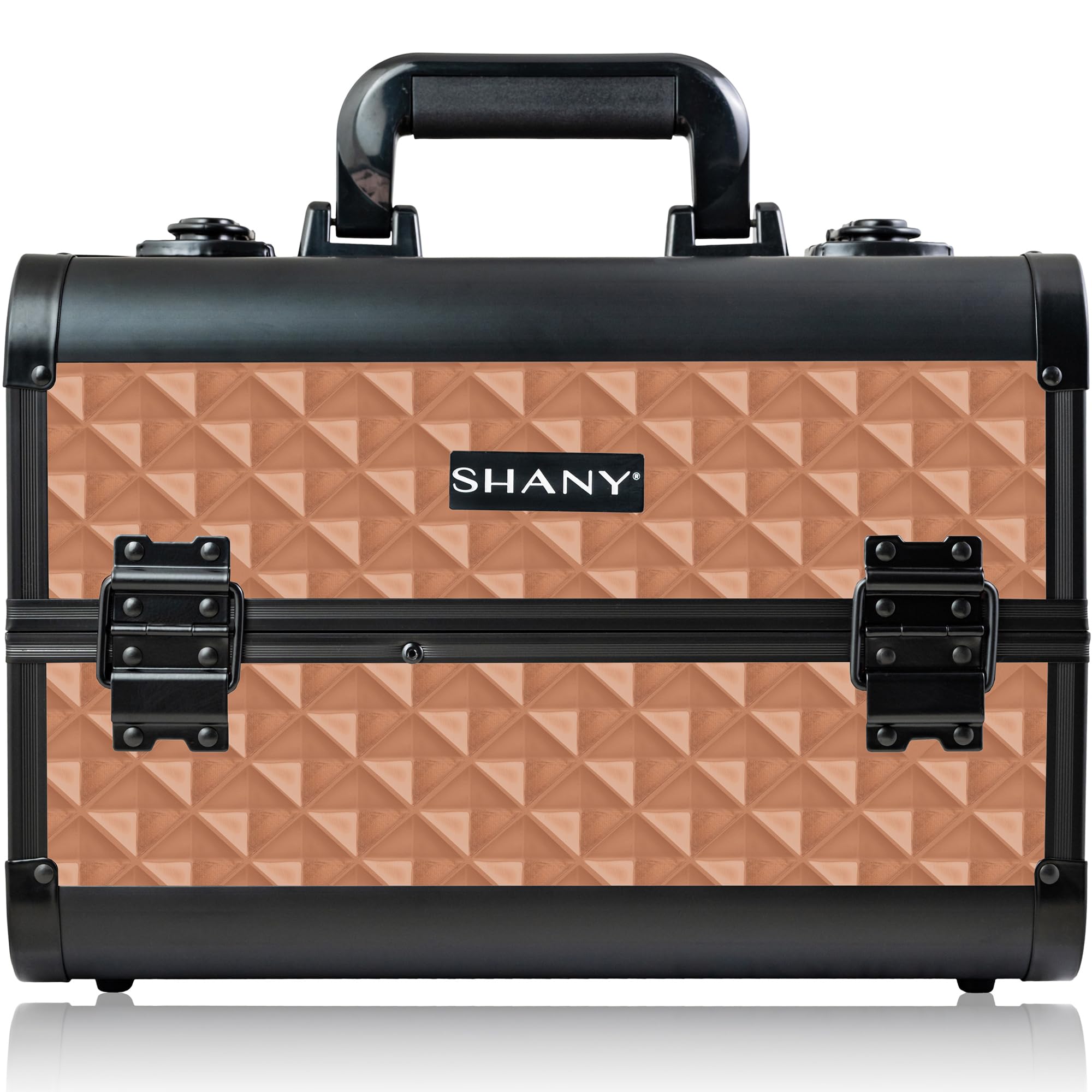SHANY Professional Makeup Train Case with 3 Trays & Mirror - Perfect for Travel & Salon Use