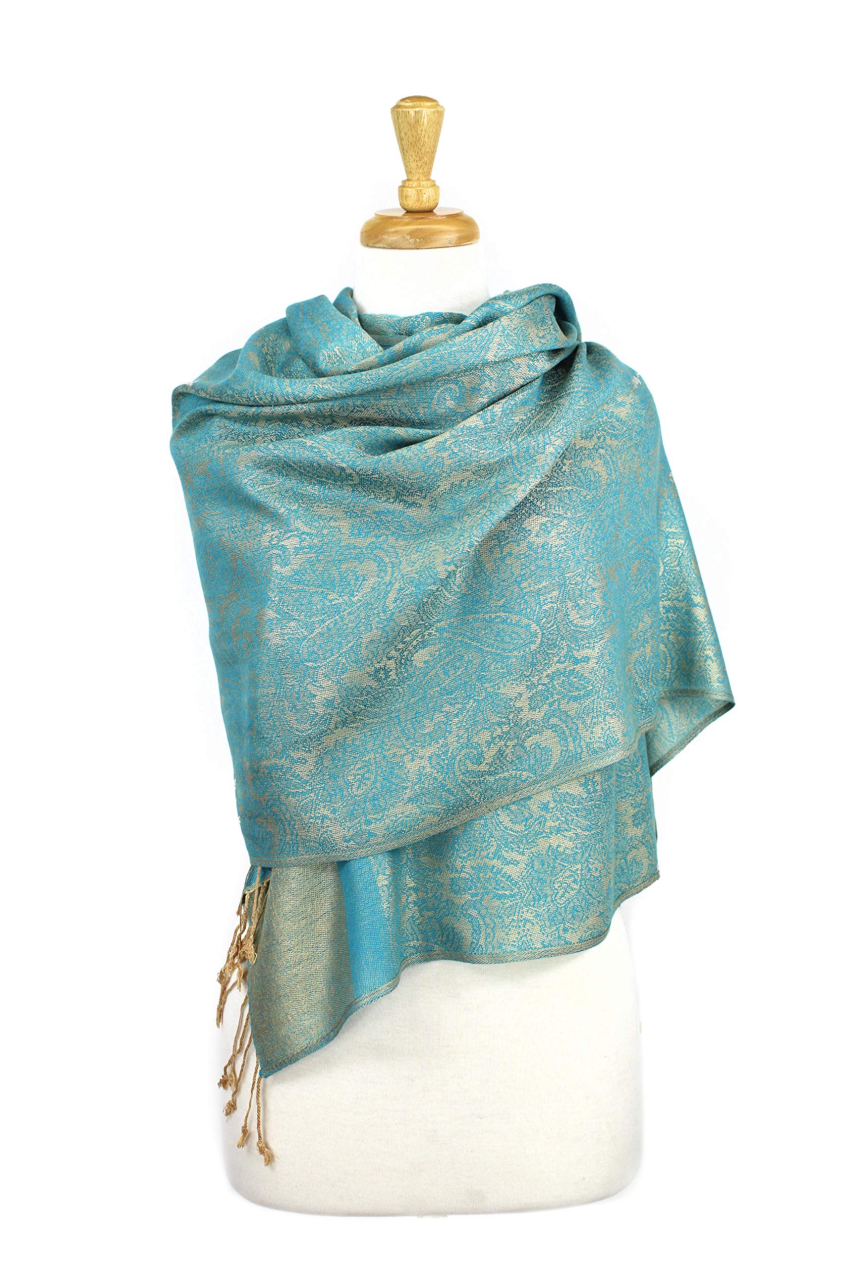 PASKMLNA Paisley Jacquard Pashmina Shawl Wrap Scarf Stole - Elegant Women's Fashion Accessory for Parties, Weddings & Evening Events