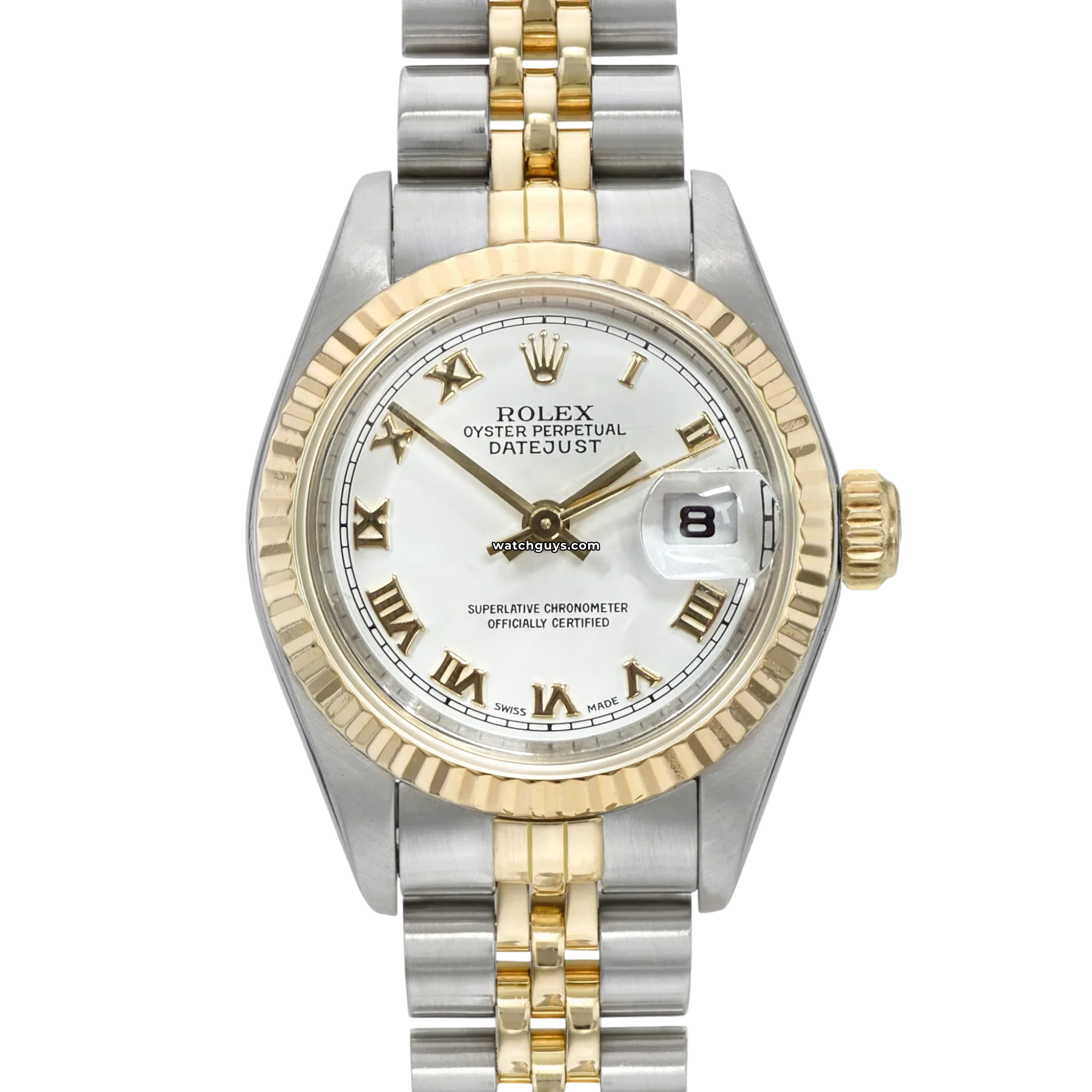 Rolex Datejust 69173 Ladies Watch - 26mm White Dial with Roman Numerals, Jubilee Bracelet - Perfect for Business, Parties & Special Occasions