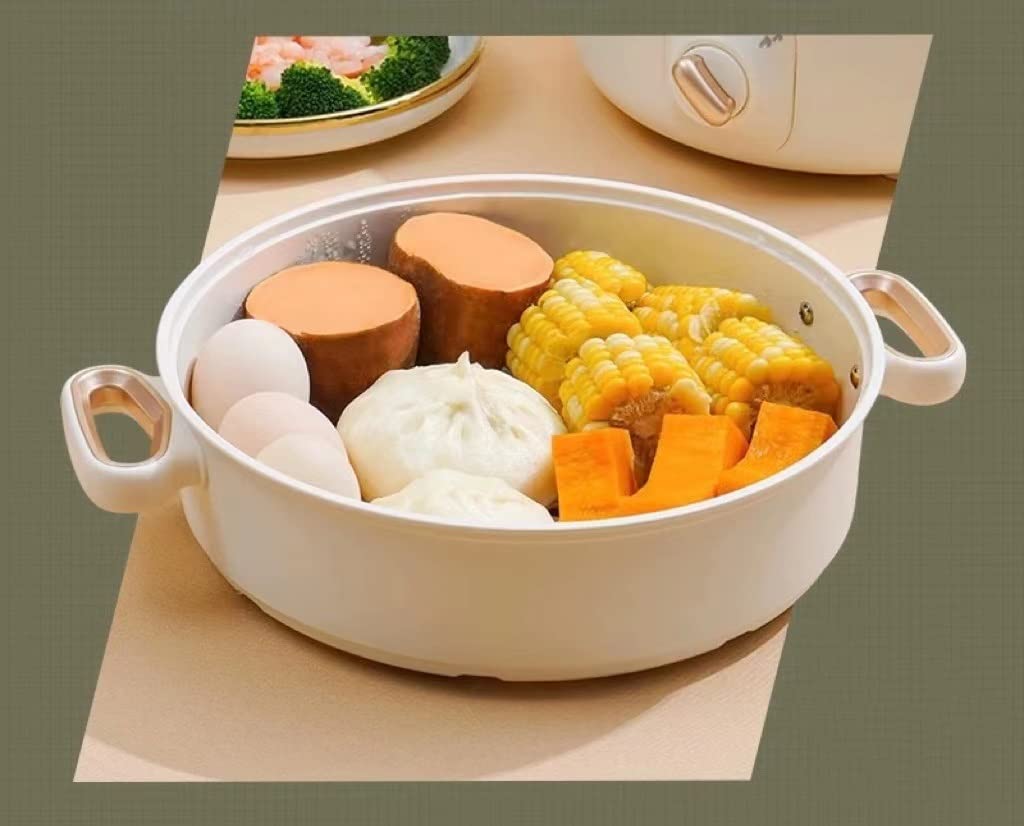 JYYBN Mini Electric Hot Pot - Portable Non-Stick Multi-Cooker with Adjustable Temperature & Lid - Perfect for Travel, Dormitory, Office & Small Space Cooking