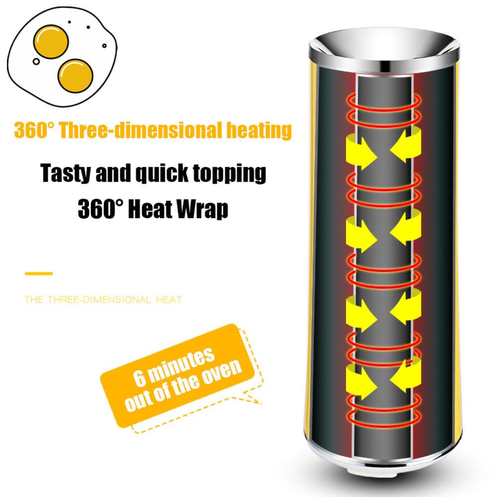 Electric Egg Roll Maker & Hot Dog Machine - 360° 3D Heating, Fast 6-Minute Cooking, Yellow ABS+Metal Body, Modern Kitchen Appliance for Home, Party & Street Food Business