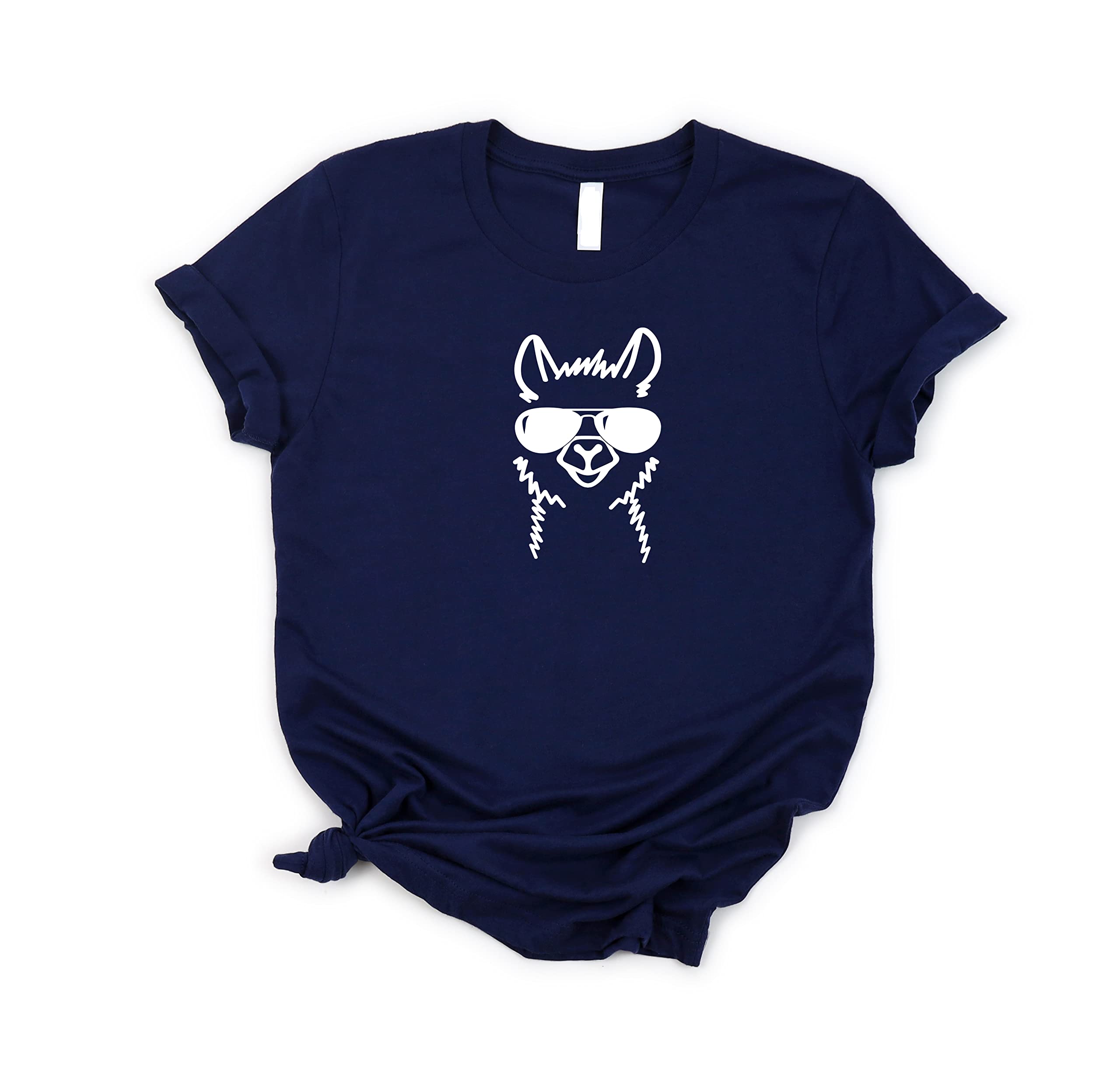 Stylish Llama Print T-Shirt for Women - Soft Cotton Cute Alpaca Graphic Tee - Perfect Casual Outfit & Unique Gift Idea for Animal Lovers
