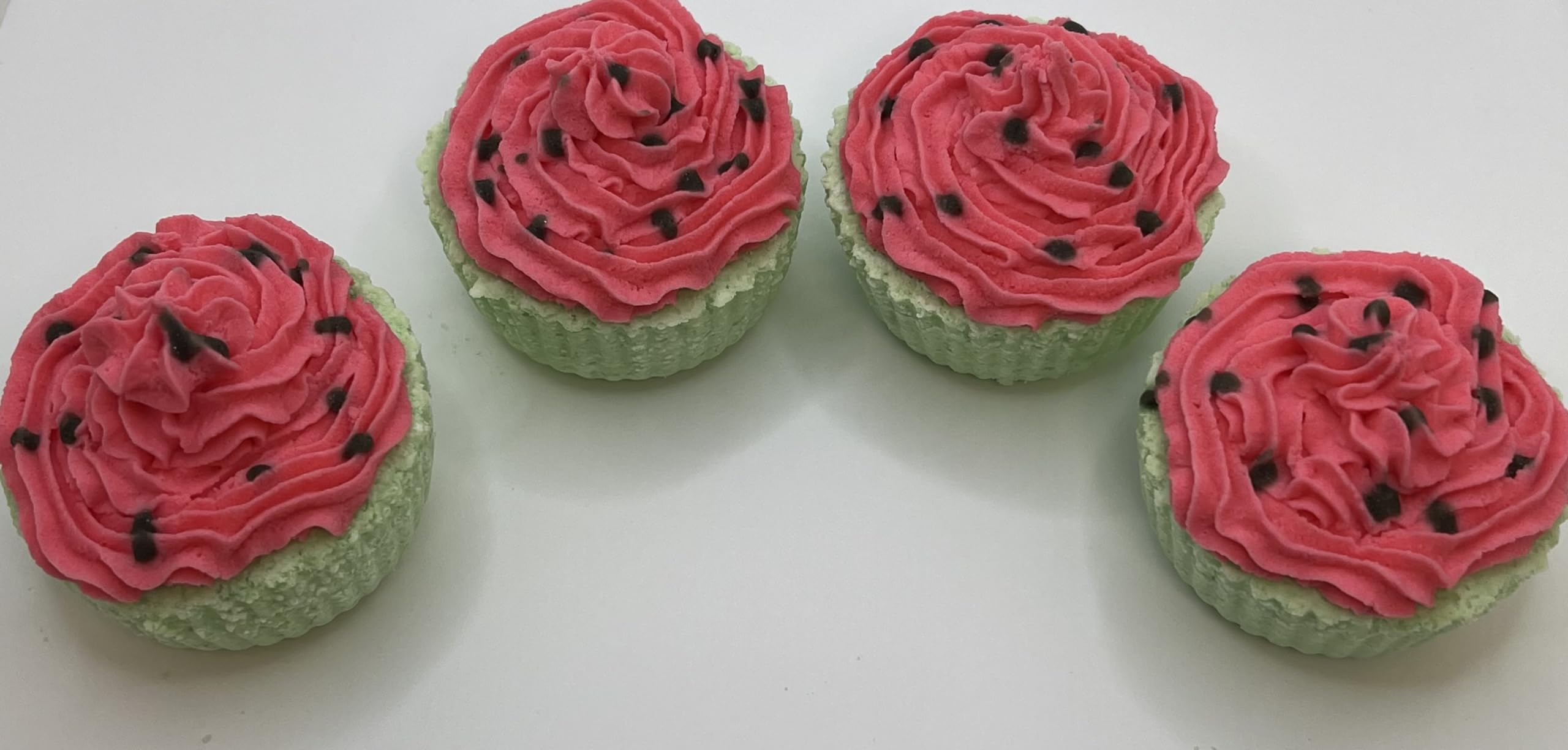 Watermelon Scented Bath Bomb Cupcake - Red & Green Colors for Relaxing Spa & Gift Ideas