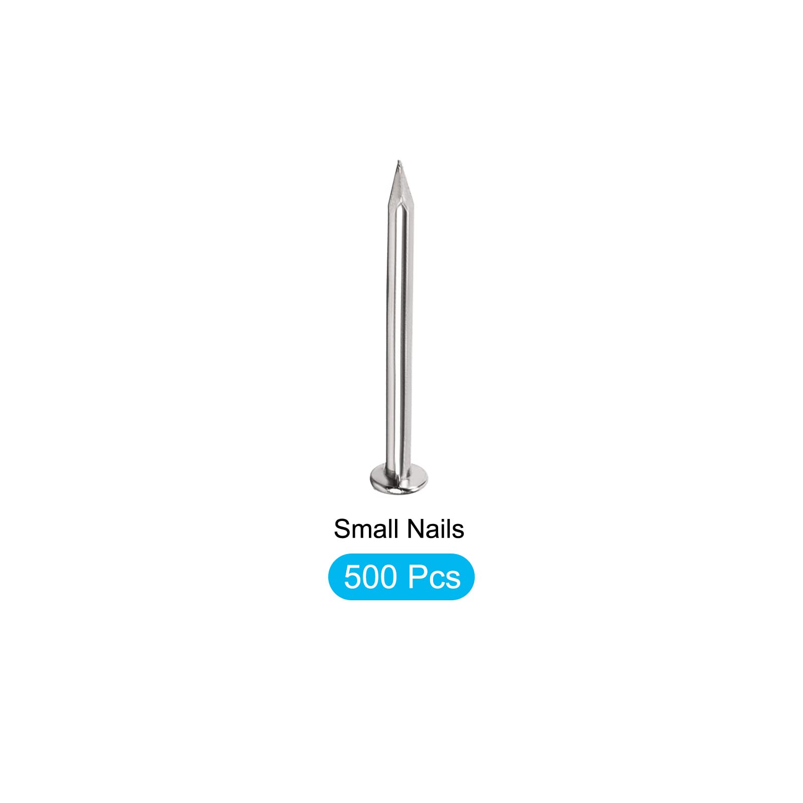 METALLIXITY 500pcs Small Nails (1.4x13mm) - Carbon Steel Tiny Hardware Nails for Woodworking, DIY Projects & Home Repairs - Silver Tone Finish - Perfect for Furniture Assembly, Picture Hanging & Crafting