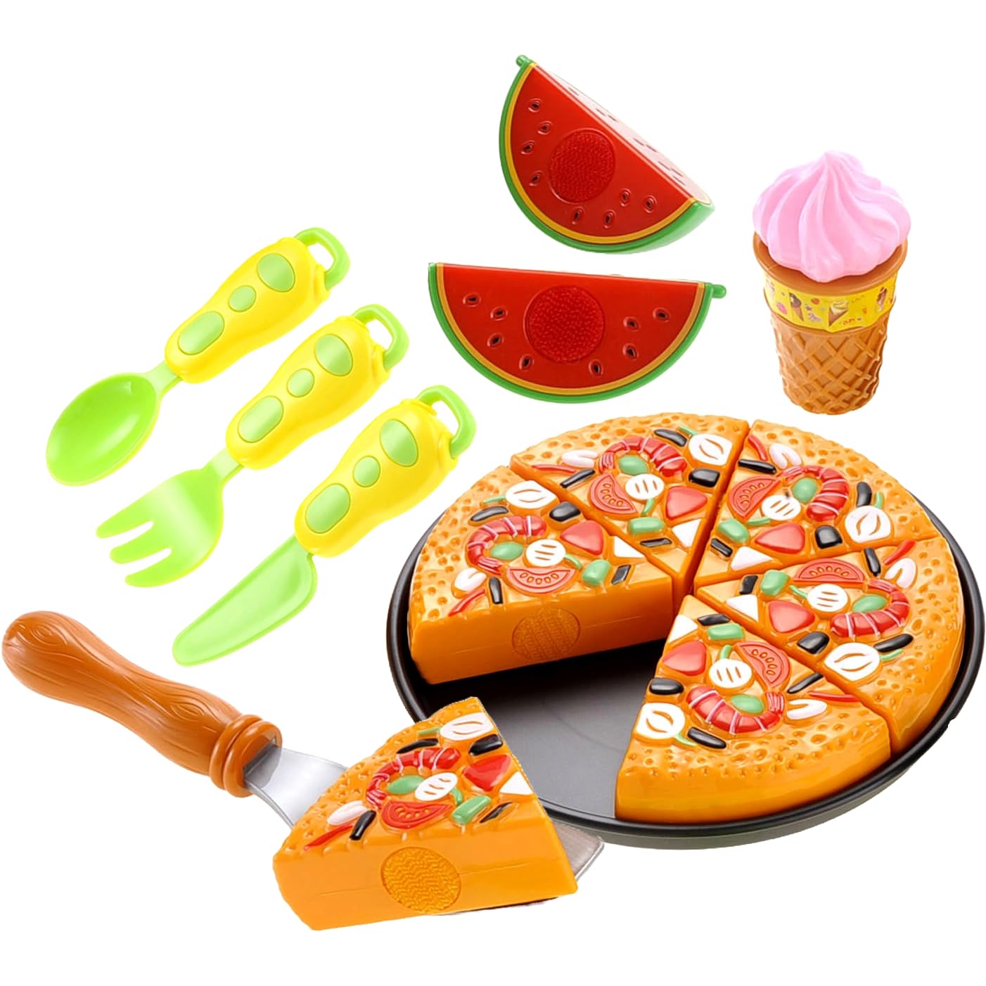 **Pretend Play Pizza Toy Set - Cutting Play Food for Toddlers & Kids, Educational Kitchen Toy for Ages 3+ - Perfect for Role-Playing, Cooking Games & Early Learning**
