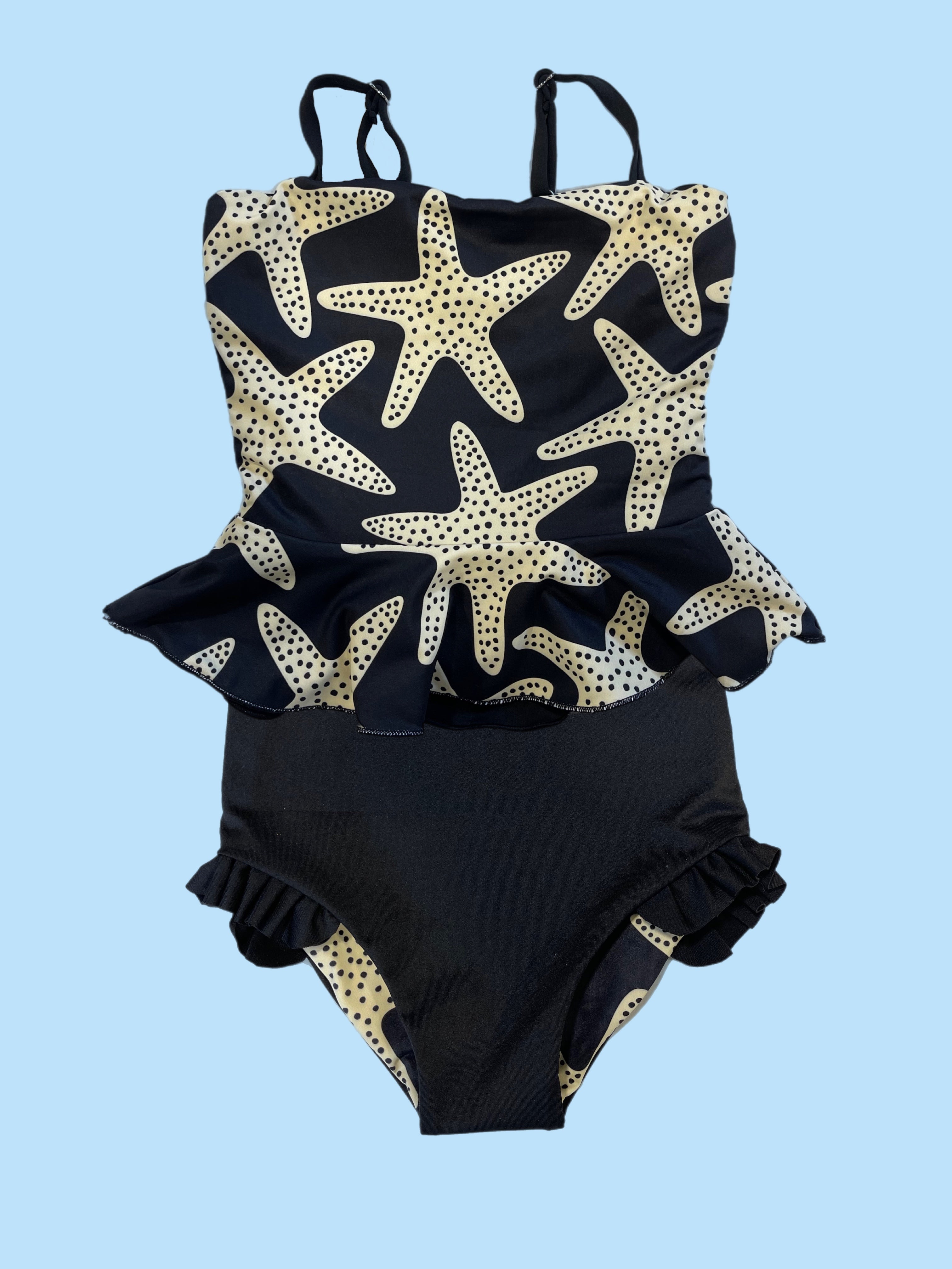 Ava Starfish Reversible Tankini Swimsuit for Girls - 2-in-1 Cute Bathing Suit with Adjustable Straps - Perfect for Pool, Beach & Summer Water Activities