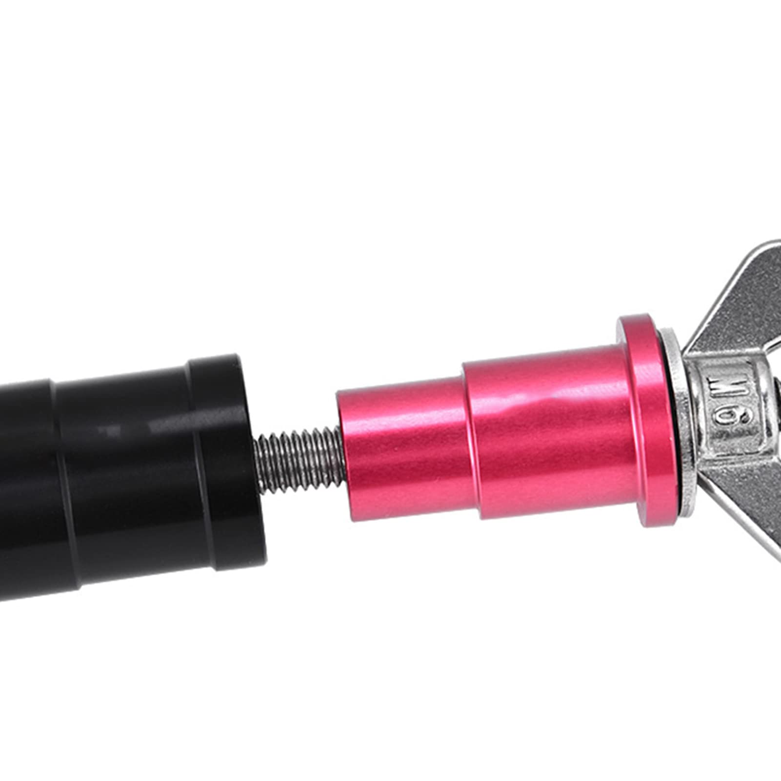 RockShox Rear Shock Bushing Removal and Installation Tool Kit - Aluminum Alloy & Stainless Steel Bushing Press Tool with Adapters for Fox, X-Fusion, CCDB, DU Shocks - Perfect for MTB Suspension Maintenance and Bike Repair