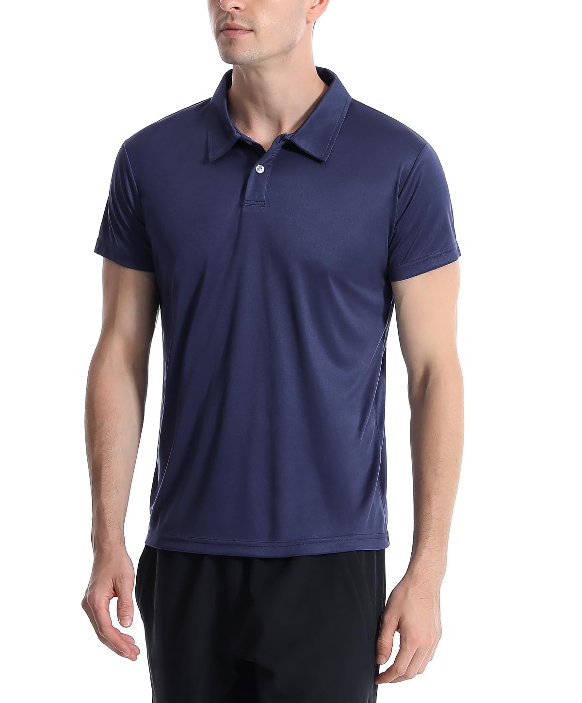 5 Pack Men's Dry Fit Polo Shirts - Moisture Wicking Short Sleeve Golf Shirts with Collar - Breathable Work & Casual Tops for Golf, Office, and Outdoor Activities