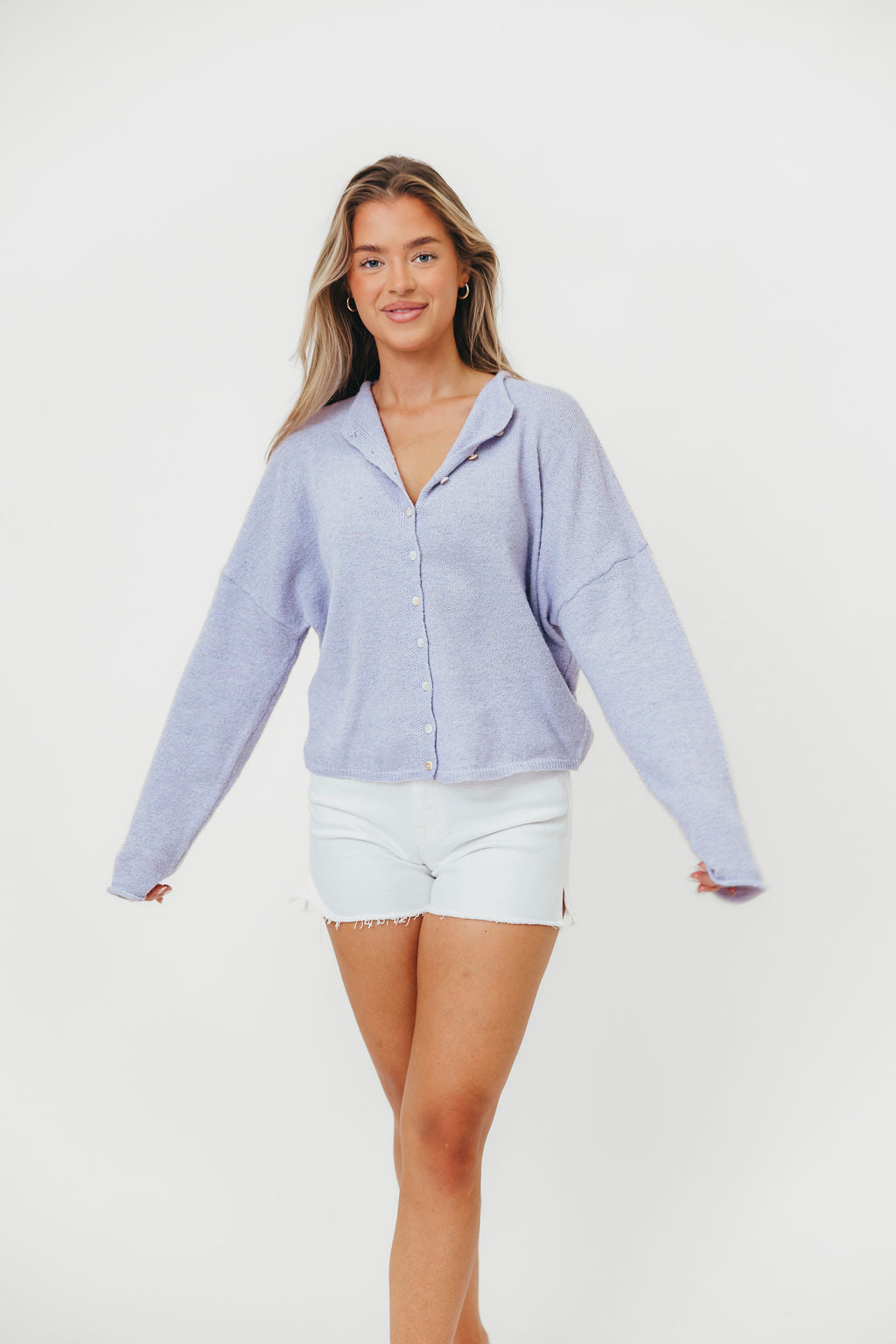 Lavender Piper Cardigan for Women - Soft & Cozy Knit Sweater - Perfect for Fall & Winter Outfits, Office Wear & Casual Dates