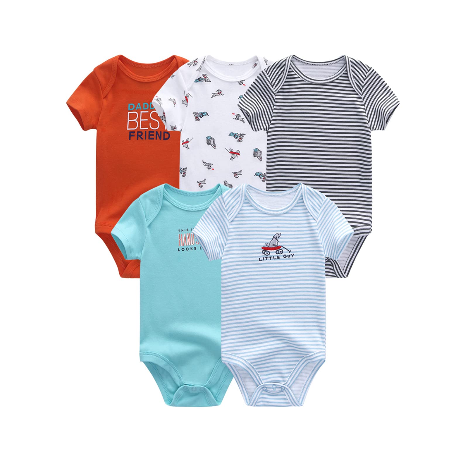 Newborn Baby Clothes Set - Soft Cotton Short Sleeve Bodysuits & Pants for Boys & Girls - Cute Layette Gift Set for Hospital, Photo Shoots & Daily Wear