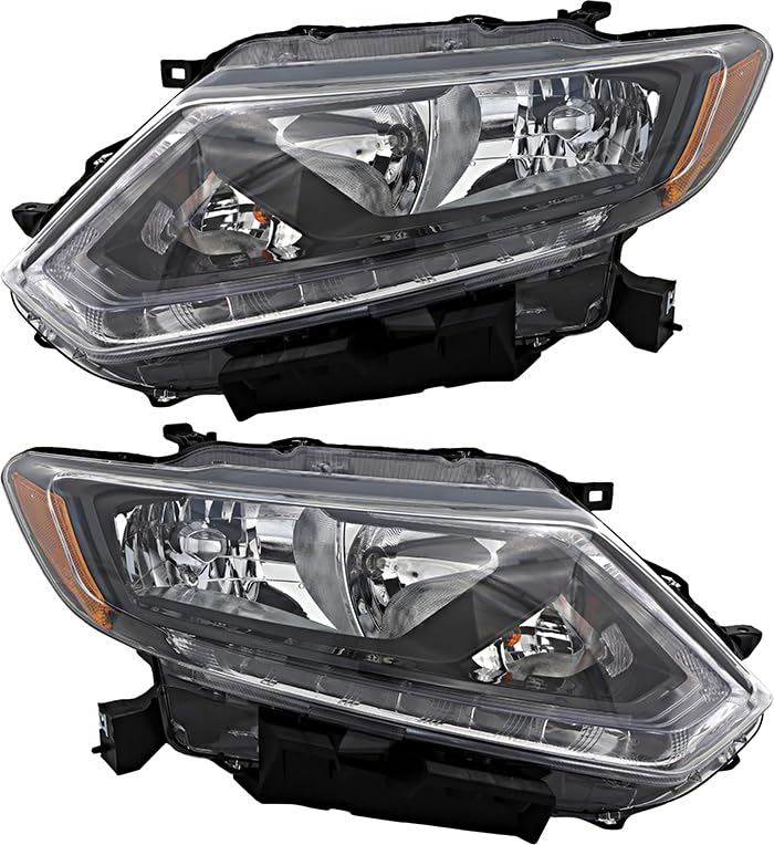 Compatible Nissan Rogue Headlights Lamps Set 2014 2015 2016 Halogen - Driver & Passenger Side Replacement - Perfect for Night Driving & Foggy Conditions