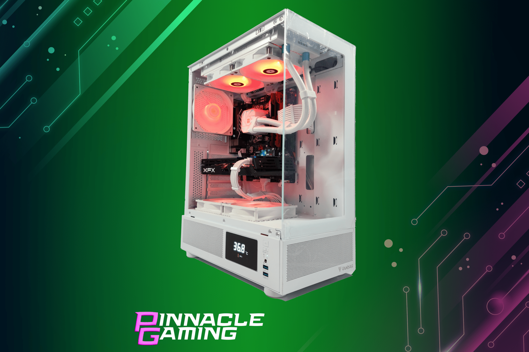Custom Gaming PC with Water Cooling - RTX 5060, Ryzen 5, 2TB SSD, 32GB DDR4, White Chassis | Perfect for 4K Gaming, Streaming & VR