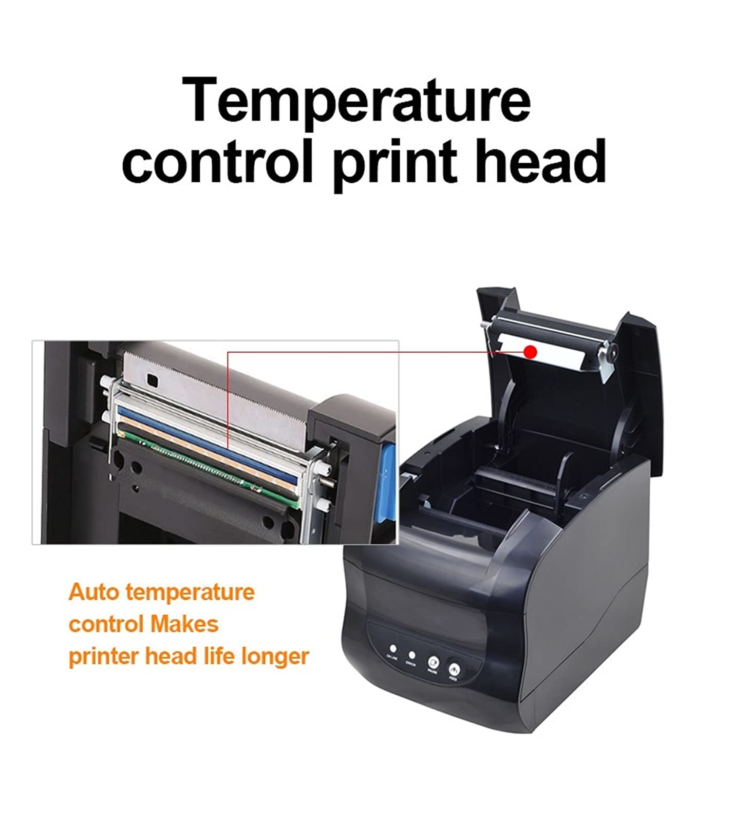 Thermal Label Printer - 20-80mm Barcode Sticker Maker with USB Port for Shipping, Mailing, Filing & Organization | Perfect for Retail Stores, Warehouses & Home Office Use