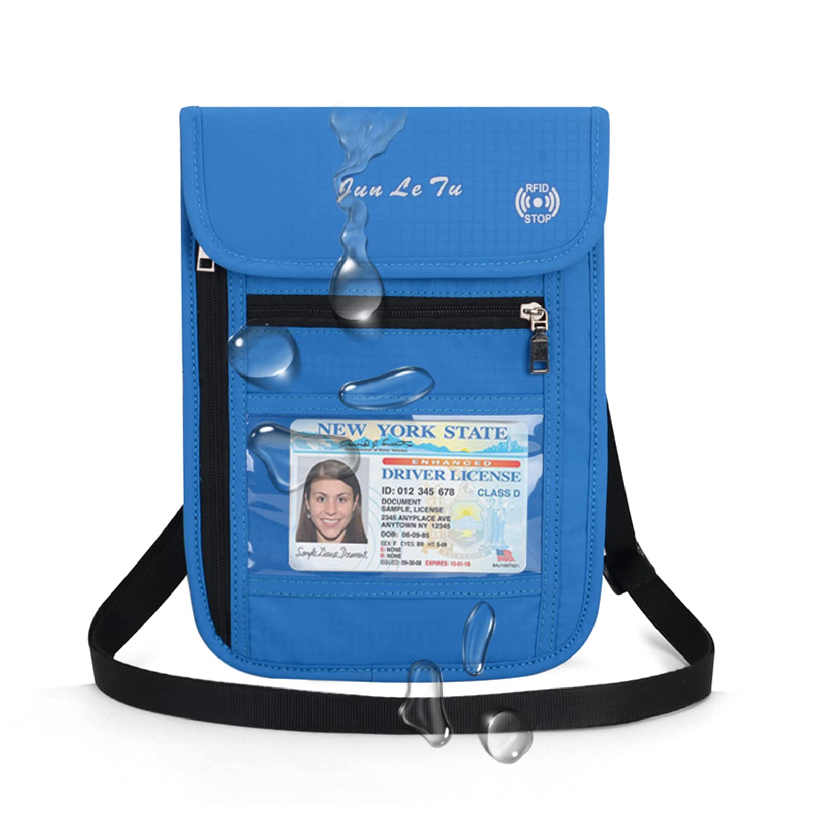 RFID Passport Holder for Travel - Waterproof Travel Wallet with Visual Window, Multifunctional Document Organizer for Men & Women | Perfect for Airports, Vacations & Business Trips (Blue)