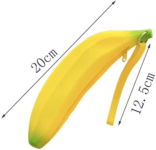 Cute Yellow Silicone Banana Coin Pencil Case Holder - Multi-Use Makeup Bag & Coin Purse for School, Office, and Travel (AK-3)