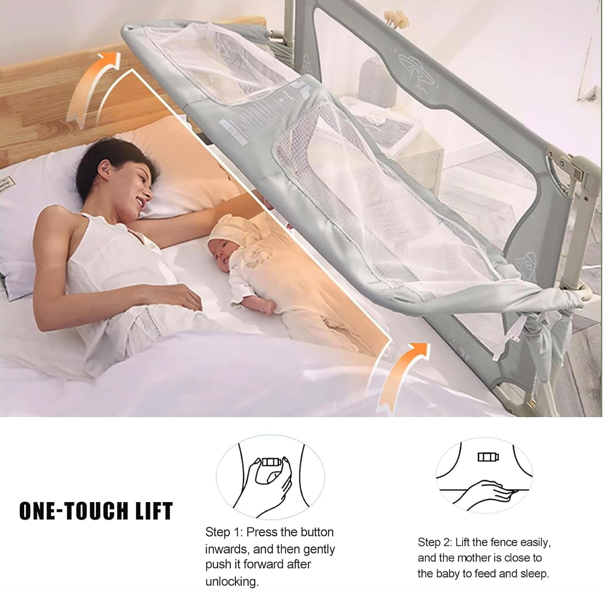 3-in-1 Adjustable Height Baby Bedside Crib - Convertible Bassinet, Co-Sleeper & Portable Bed Rail for Safe Infant Sleeping | Perfect for Nursery, Bedroom & Travel