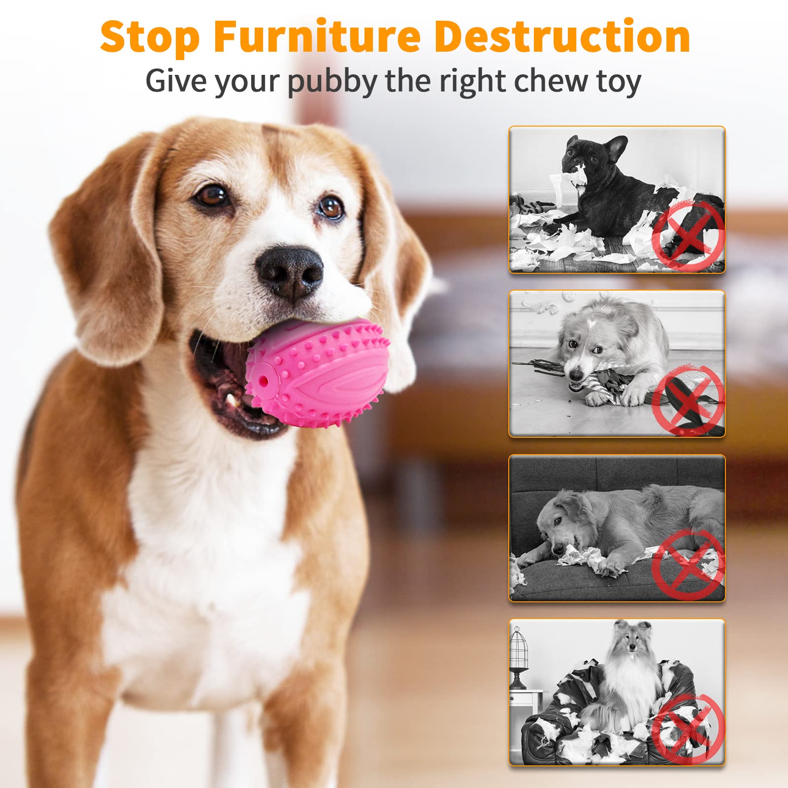 Durable 5-Piece Puppy Teething Toy Set with Chew Ball & Ropes - Indestructible Squeaky Interactive Dog Toys for Small & Medium Dogs (8+ Weeks) - Perfect for Teething Relief, Playtime & Training