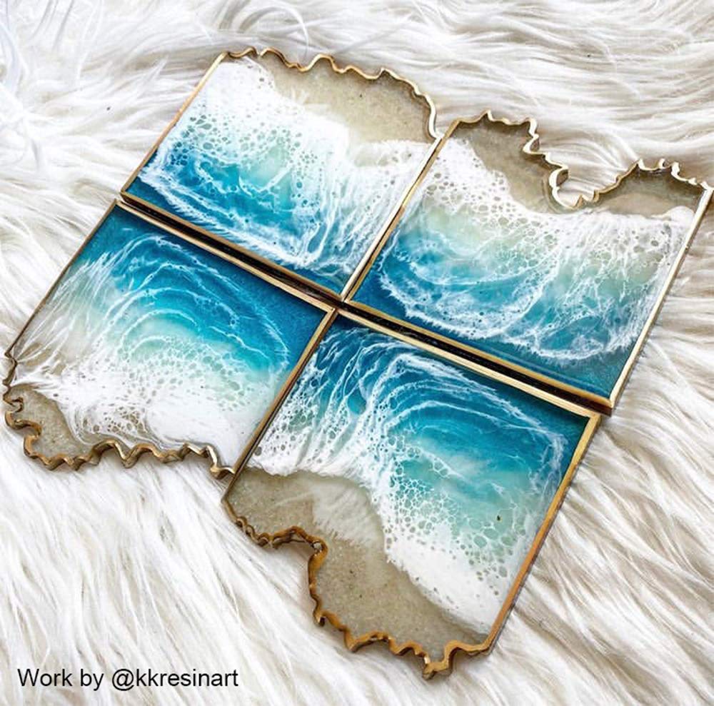 Premium Silicone Resin Coaster Molds Set - DIY Epoxy Geode & Agate Coaster Making Kit for Handmade Drink Coasters, Cup Mats - Perfect for Home Decor, Wedding Favors & Craft Projects