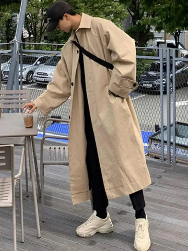 Men's Long Oversized Overcoat Winter Warm Wool Blend Trench Coat - Perfect for Office, Dating & Formal Occasions