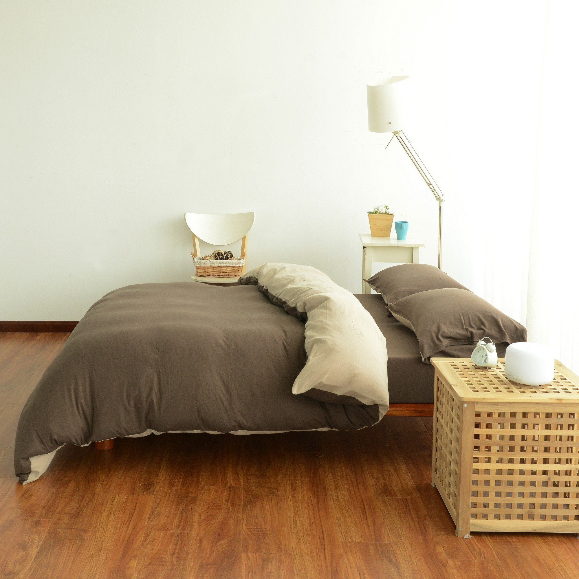 Coyote Brown Jersey Cotton Fitted Sheet Set - 100% Pure Cotton, Soft & Breathable - Perfect for Bedroom, Guest Room & Dormitory Use