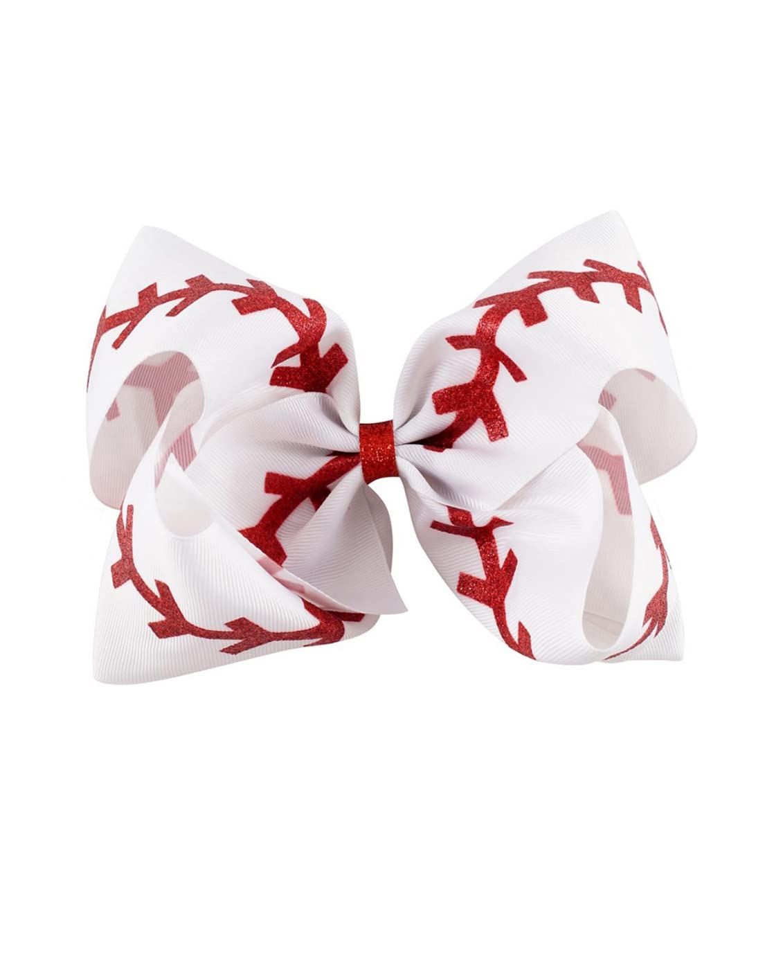 White Softball Hair Clips Bow - Cute Hair Accessories for Girls & Women - Perfect for Sports, School, Parties & Everyday Wear