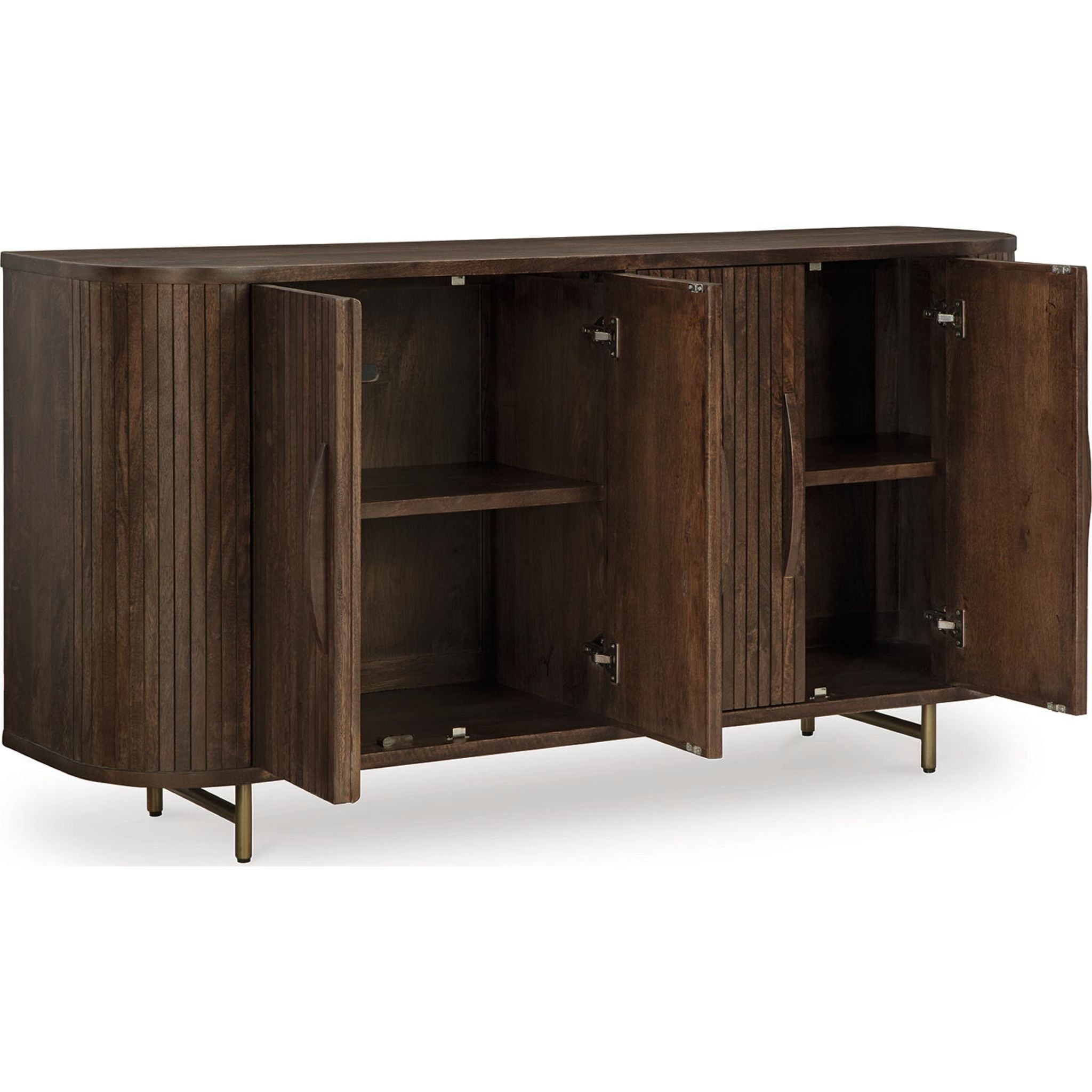 Amickly Dark Brown Accent Cabinet - Stylish Storage for Living Room, Bedroom, or Entryway