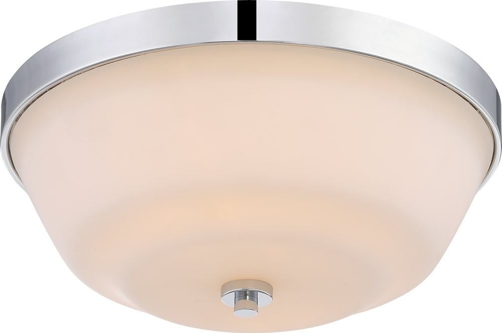14W Willow 2-Light Flush Mount Ceiling Light Fixture in Polished Nickel - Perfect for Bedroom, Hallway, and Entryway Lighting