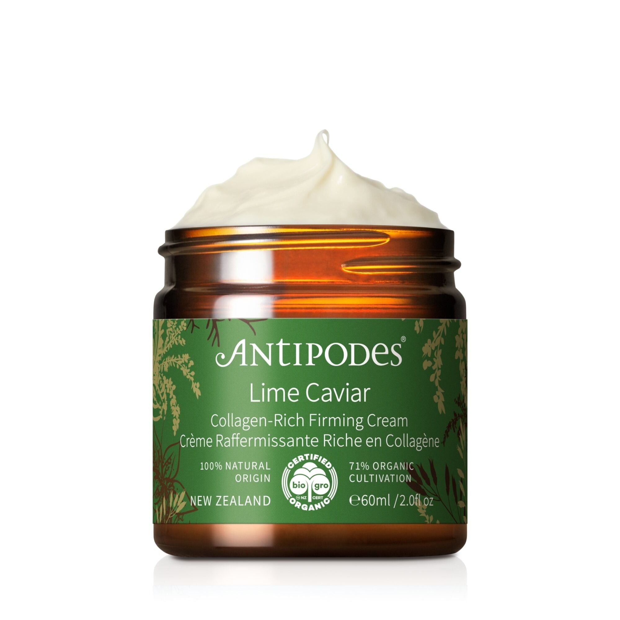 Antipodes Organic Lime Caviar Collagen Rich Firming Face Cream - Hydrating & Anti-Aging Skincare for Dry & Mature Skin | Day & Night Moisturizer for Women