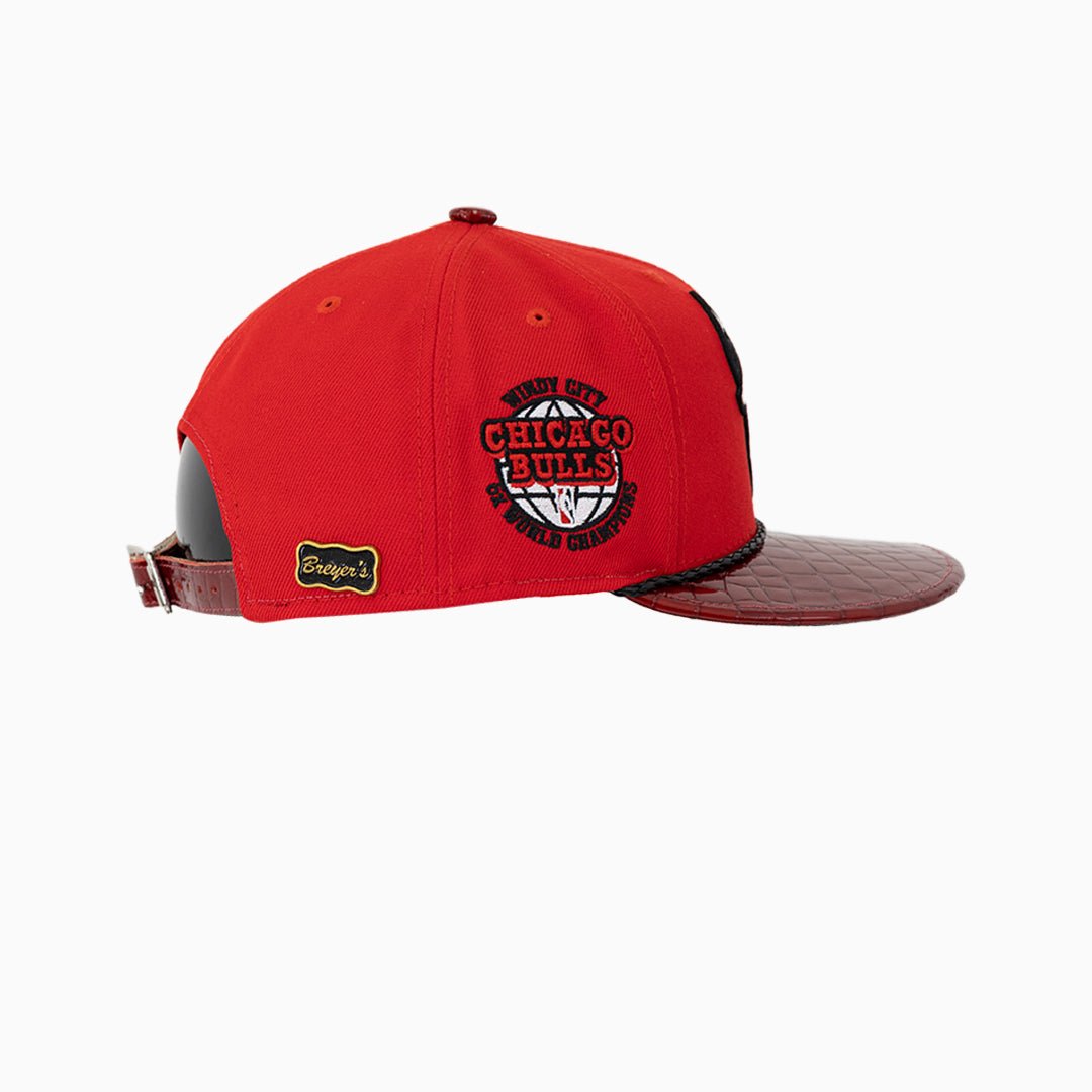 Breyer's Buck 50 Chicago Bulls NBA Snapback Hat with Genuine Leather Visor - Perfect for Basketball Games, Streetwear Fashion, and Sports Fans