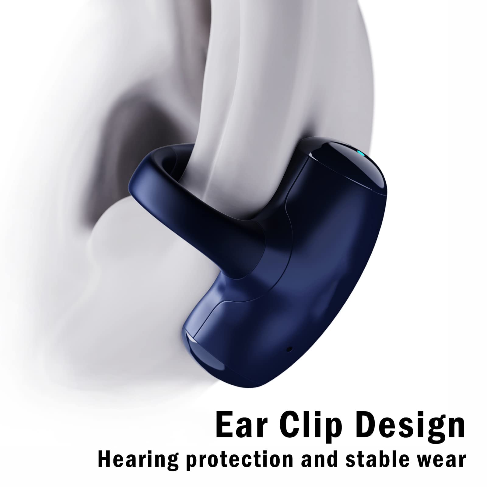 Wireless Bone Conduction Headphones - Open Ear Bluetooth Earbuds with Secure Ear Clip Design for Running, Cycling & Workouts | Sweatproof & Comfortable for All-Day Use