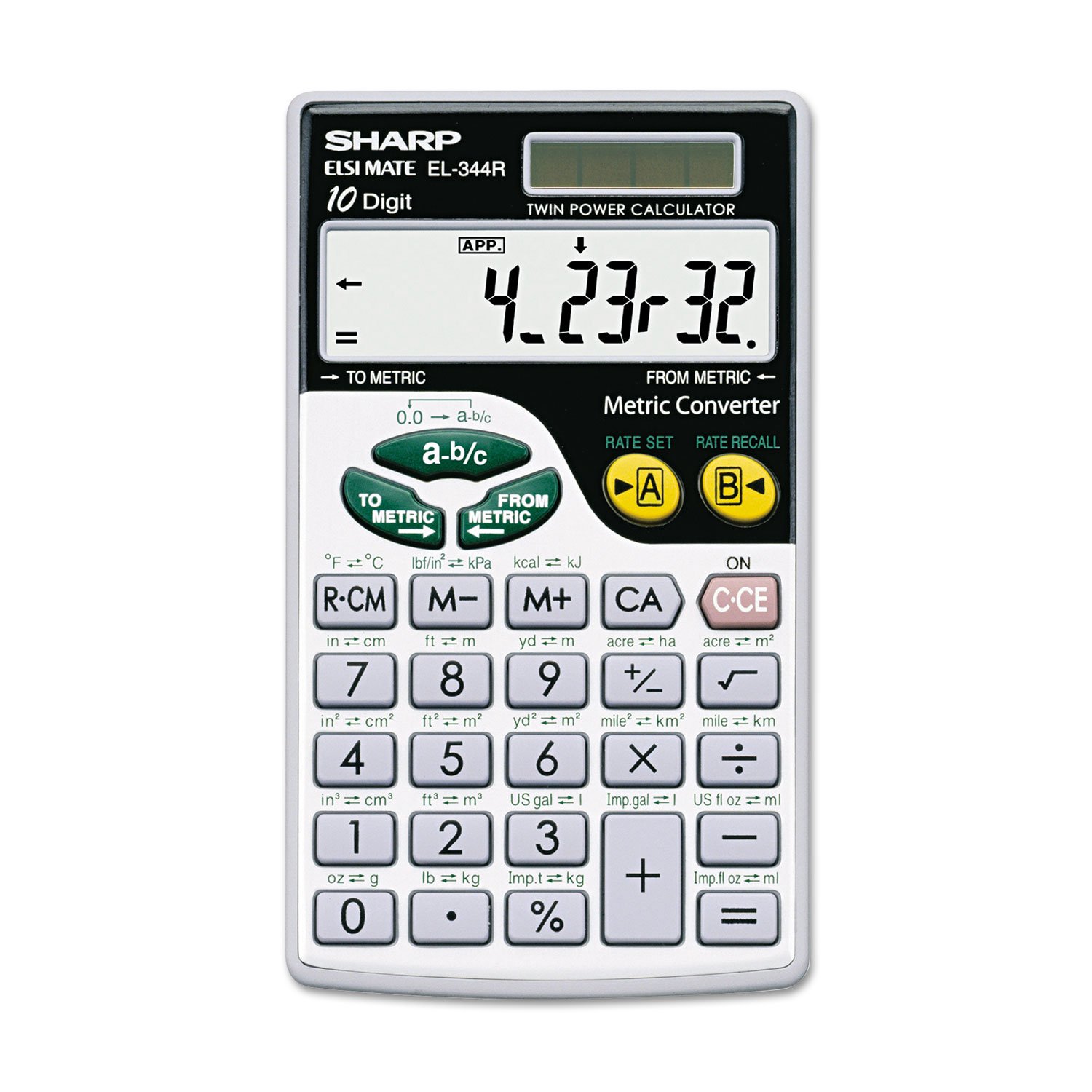 Sharp® EL344RB 10-Digit Metric Conversion Wallet Calculator - Pack of 5 (Renewed) - Perfect for Students, Engineers & Office Professionals