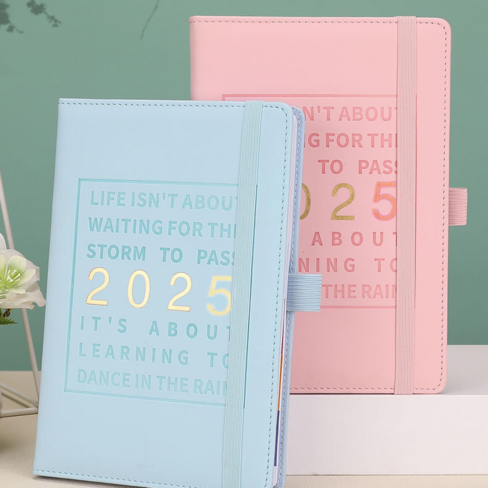 2025 Leather Planner - Academic & Weekly Monthly Planner with Elastic Band & Pen Holder - Perfect for Students, Professionals & Organizing Schedules