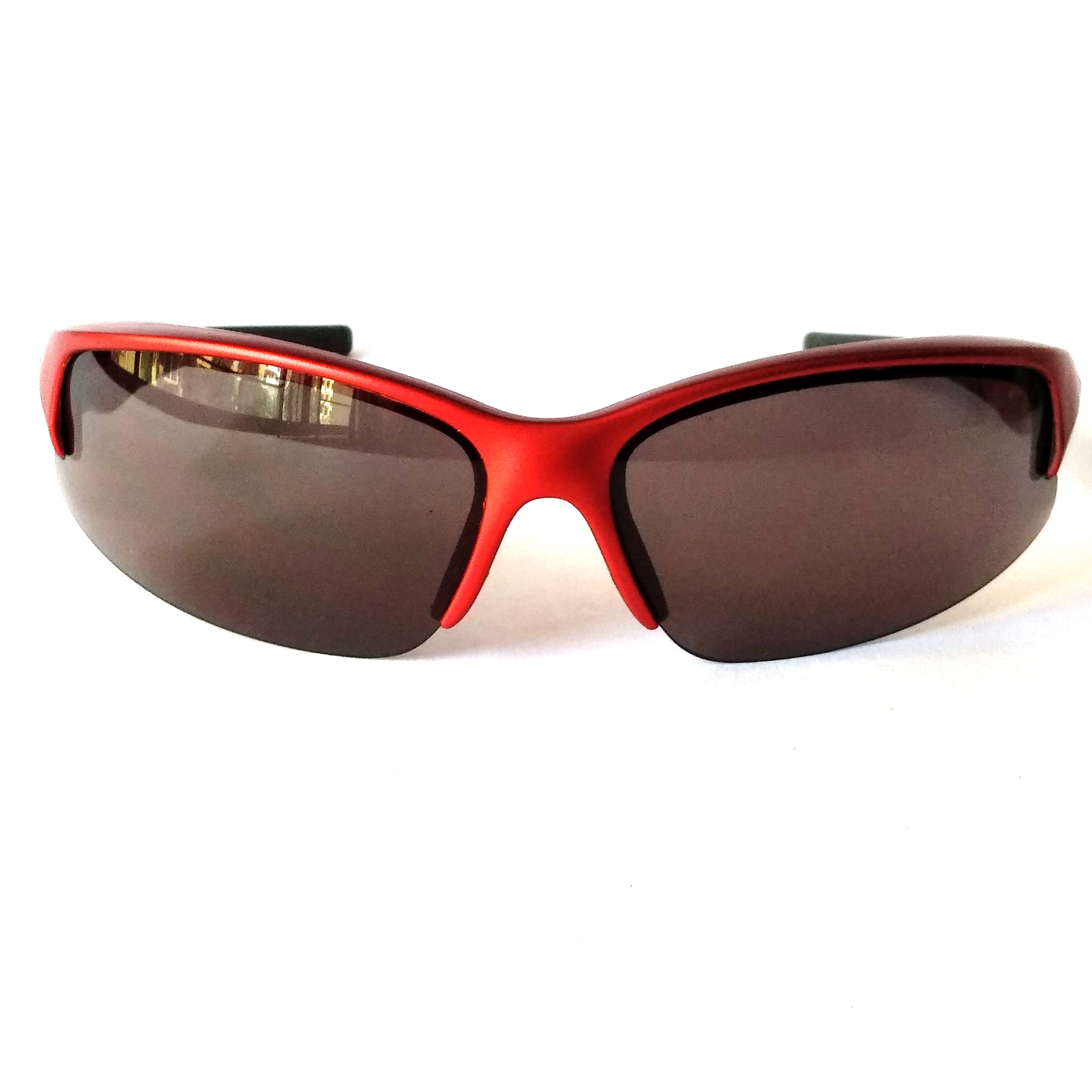 Red Wraparound Sports Sunglasses for Running Cycling Golf - UV Protection Polarized Lens for Outdoor Activities