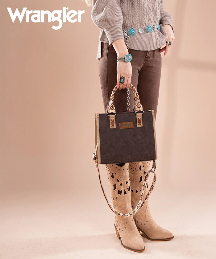 Wrangler Aztec Print Tote Bag for Women - Stylish & Durable Cotton Shoulder Bag - Perfect for Shopping, Beach, Work & Travel