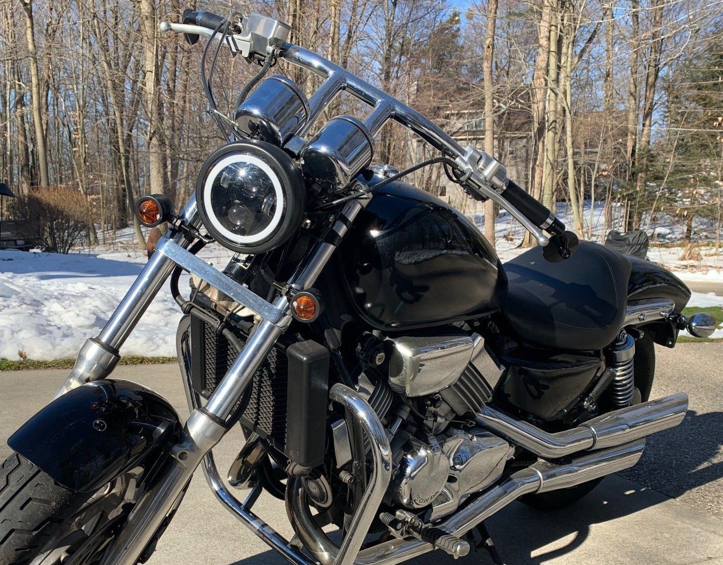Eagle Lights LED Headlight & Mounting Kit for Honda Shadow & Rebel - High Visibility Motorcycle Headlight for Night Riding & Safety