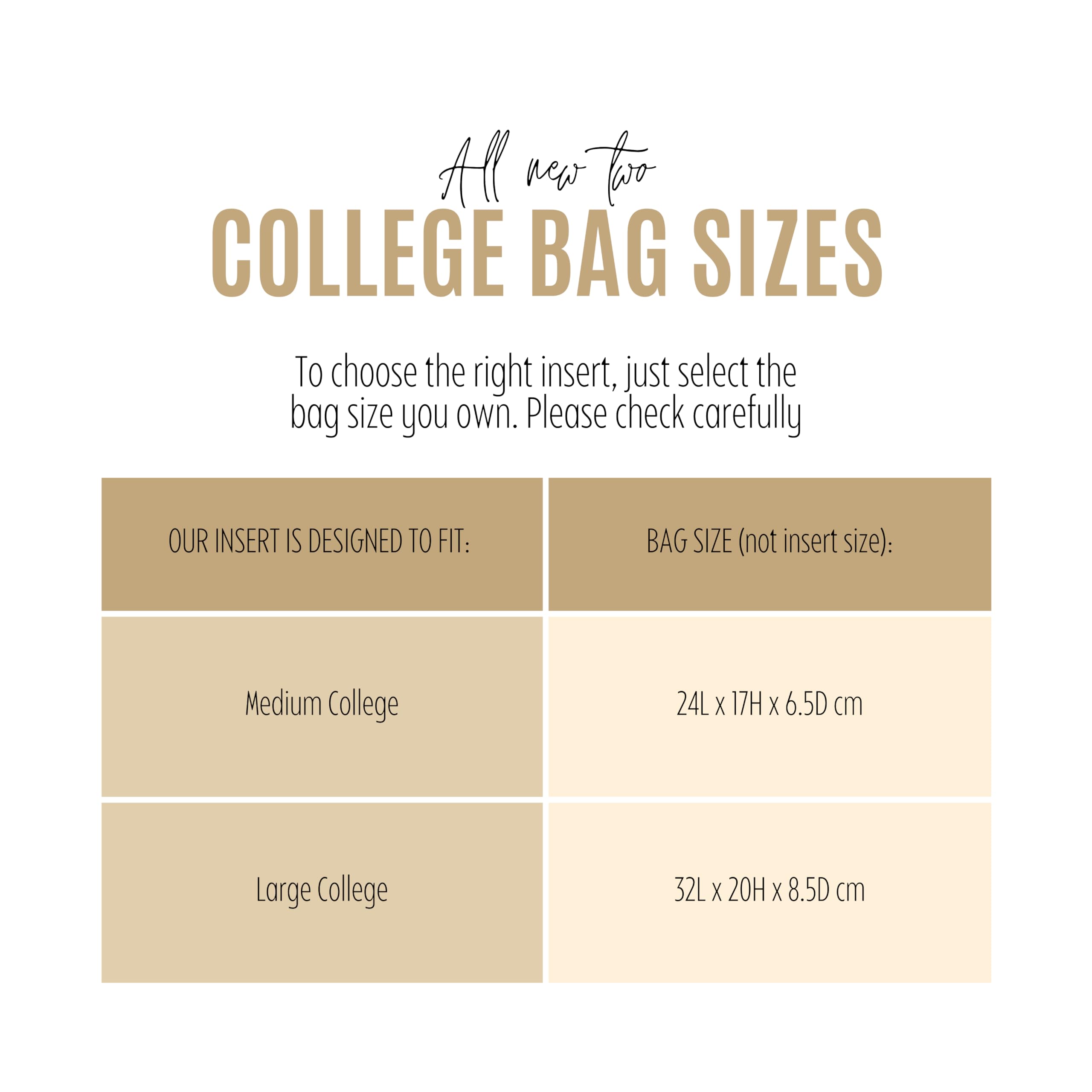 Premium Purse Organizer Insert for College Bags - Medium & Large Size Set of 2 (2mm Thick Sturdy Felt, Black) | Perfect for Backpack, Tote & Travel Organization