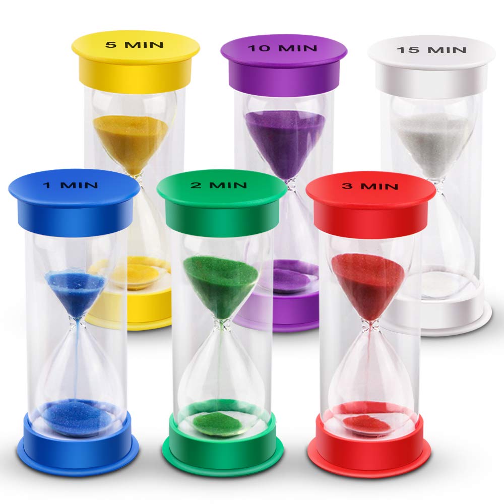 Colorful Acrylic Sand Timer Hourglass - 1/2/3/5/10/15 Minute Options for Games, Classroom, Home & Office Use (Large Size) | Perfect for Board Games, Time Management, Kids Learning & Meditation